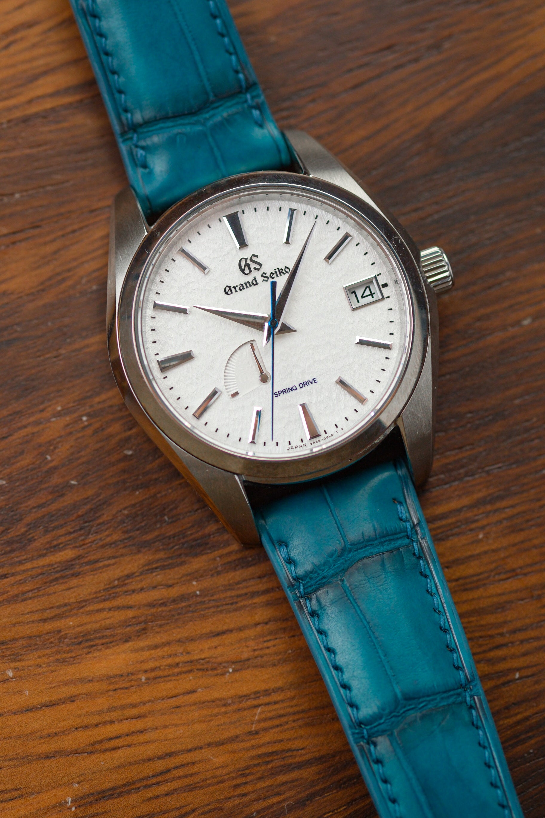 Vintage Peacock Blue Alligator Leather Strap