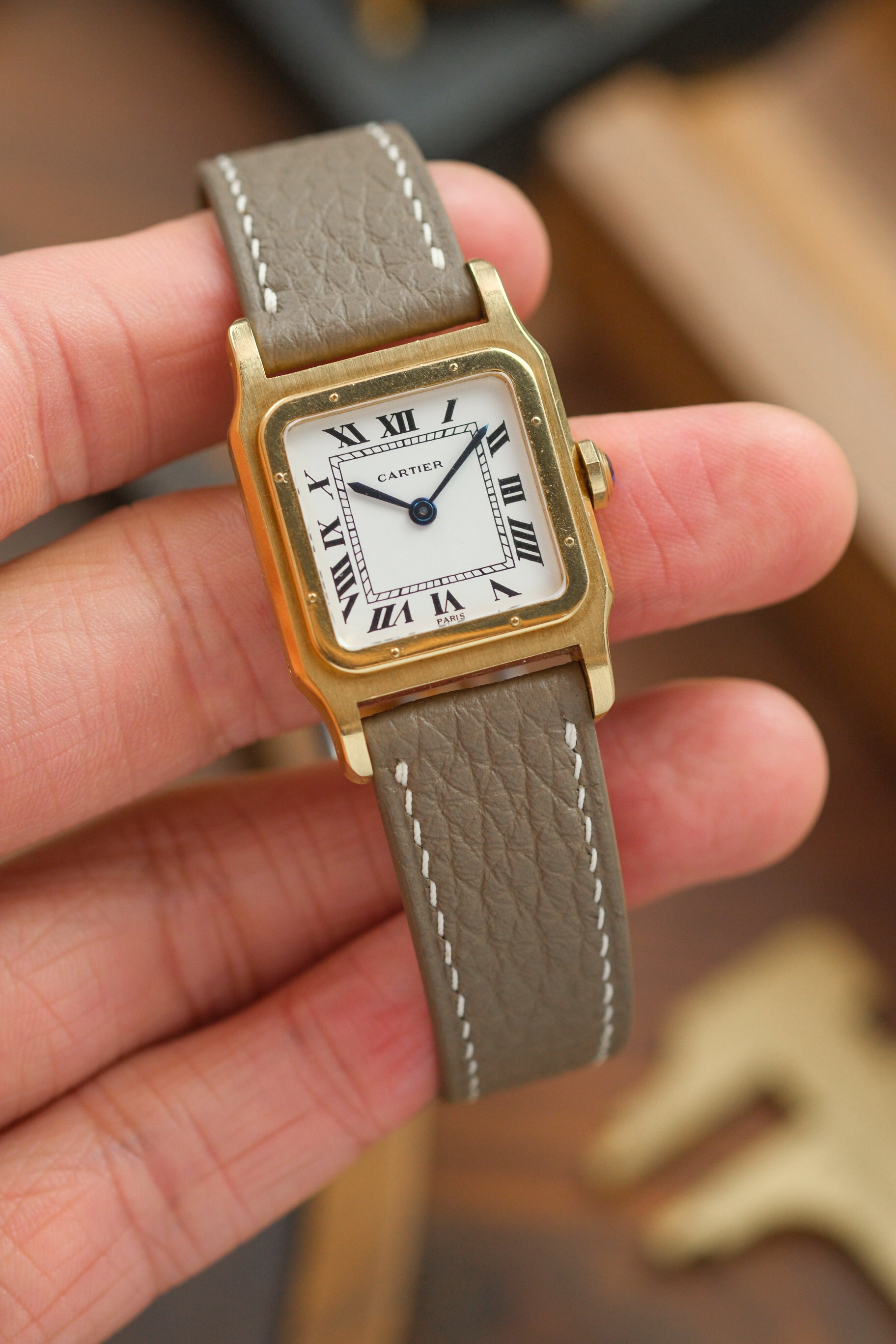 Taupe Shrunken Calf Leather Strap