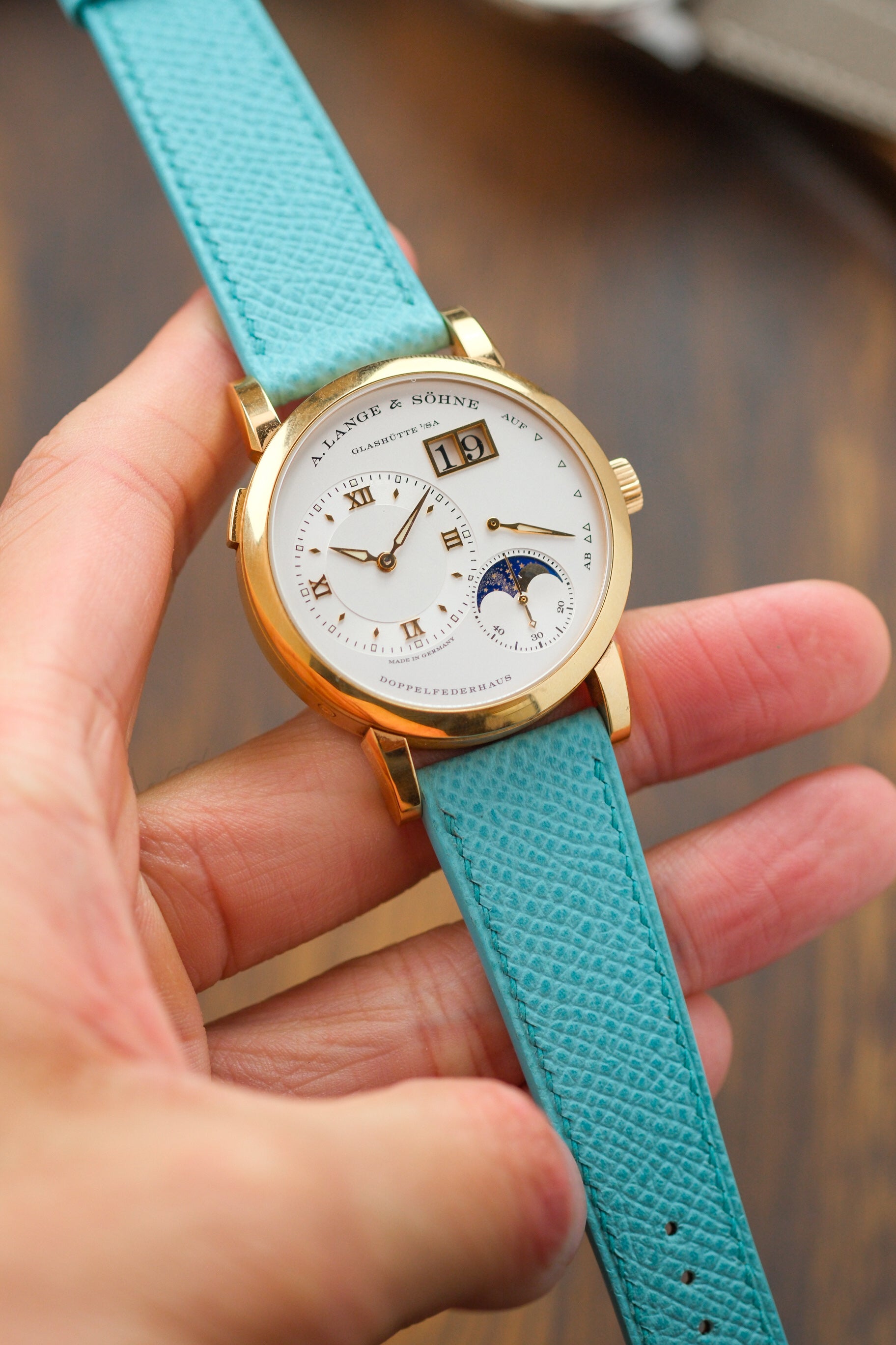 Turquoise Blue Epsom Leather Strap - Artisan Straps