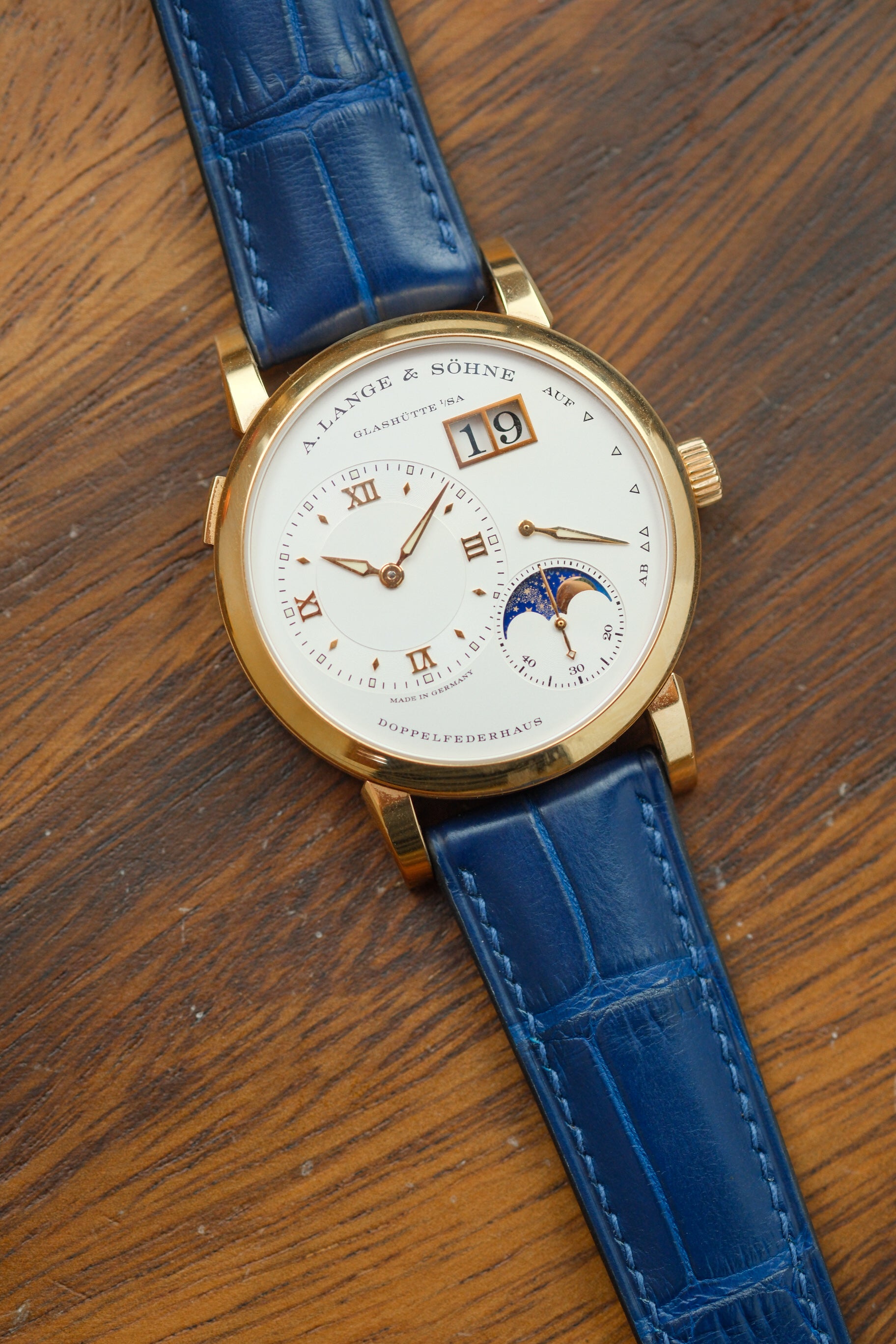 Correa de piel de caimán verde pino (acolchada)