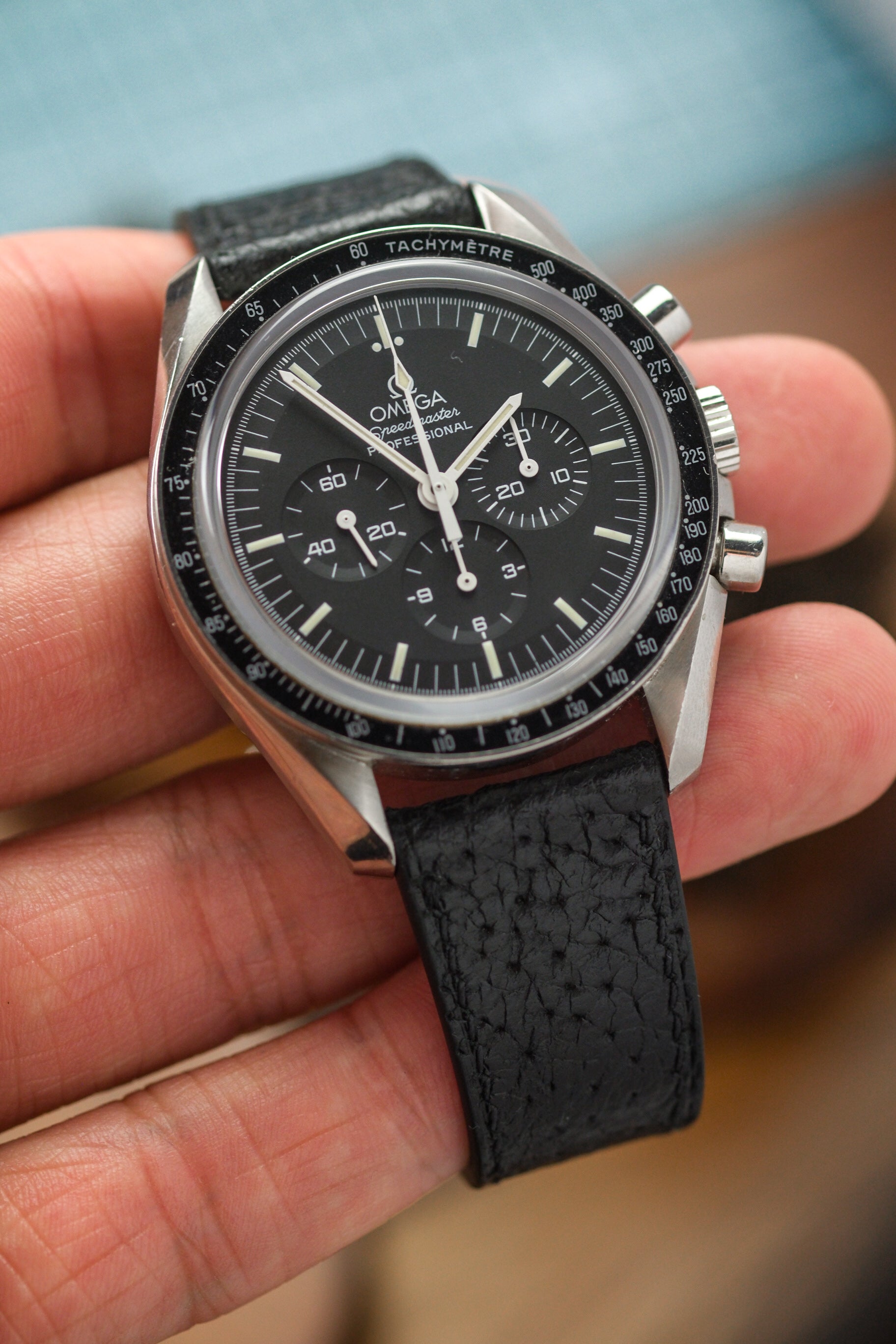 Black Pigskin Leather Strap