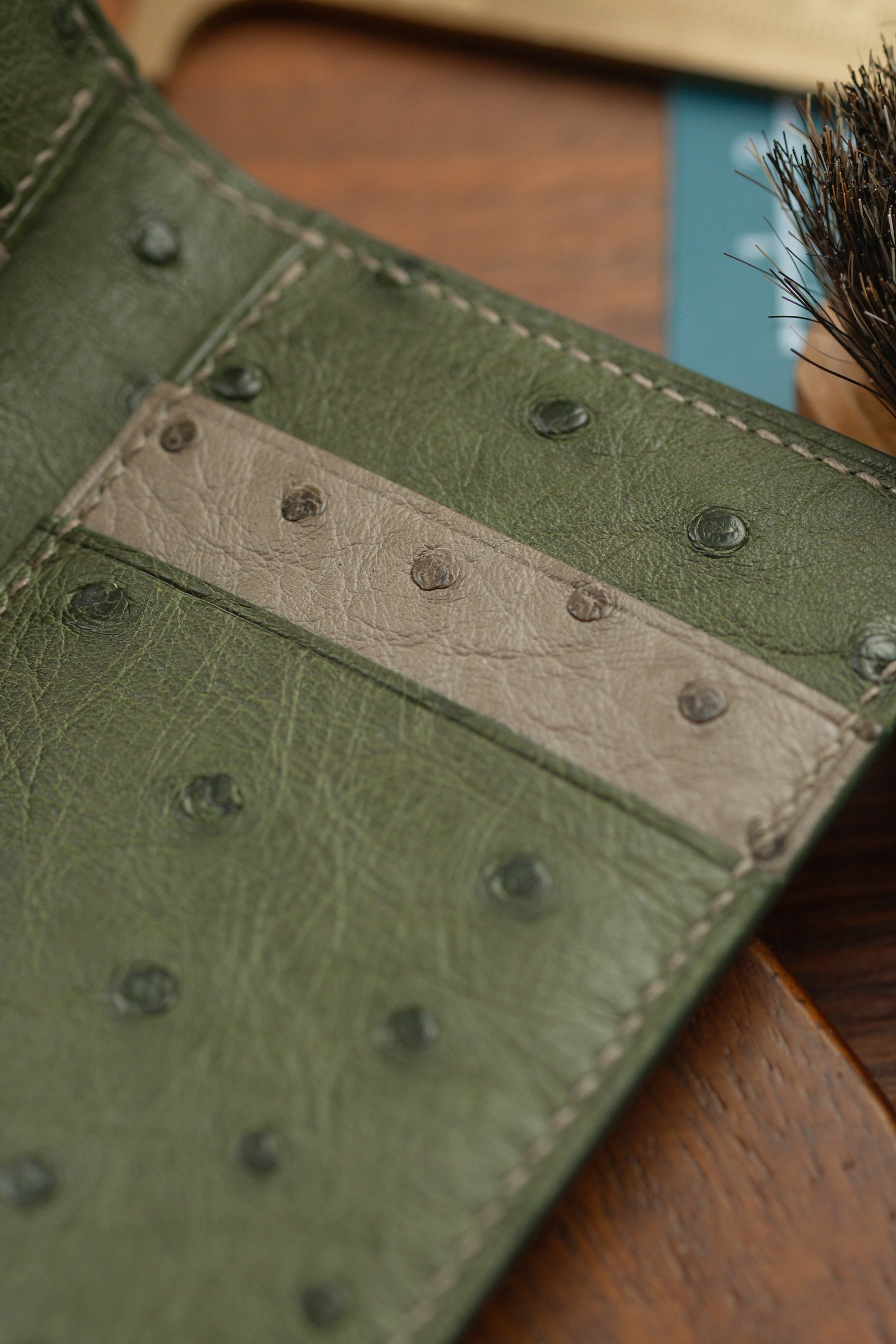 A01 - Bifold Cardholder (Himalayan Crocodile/Ostrich Belly)