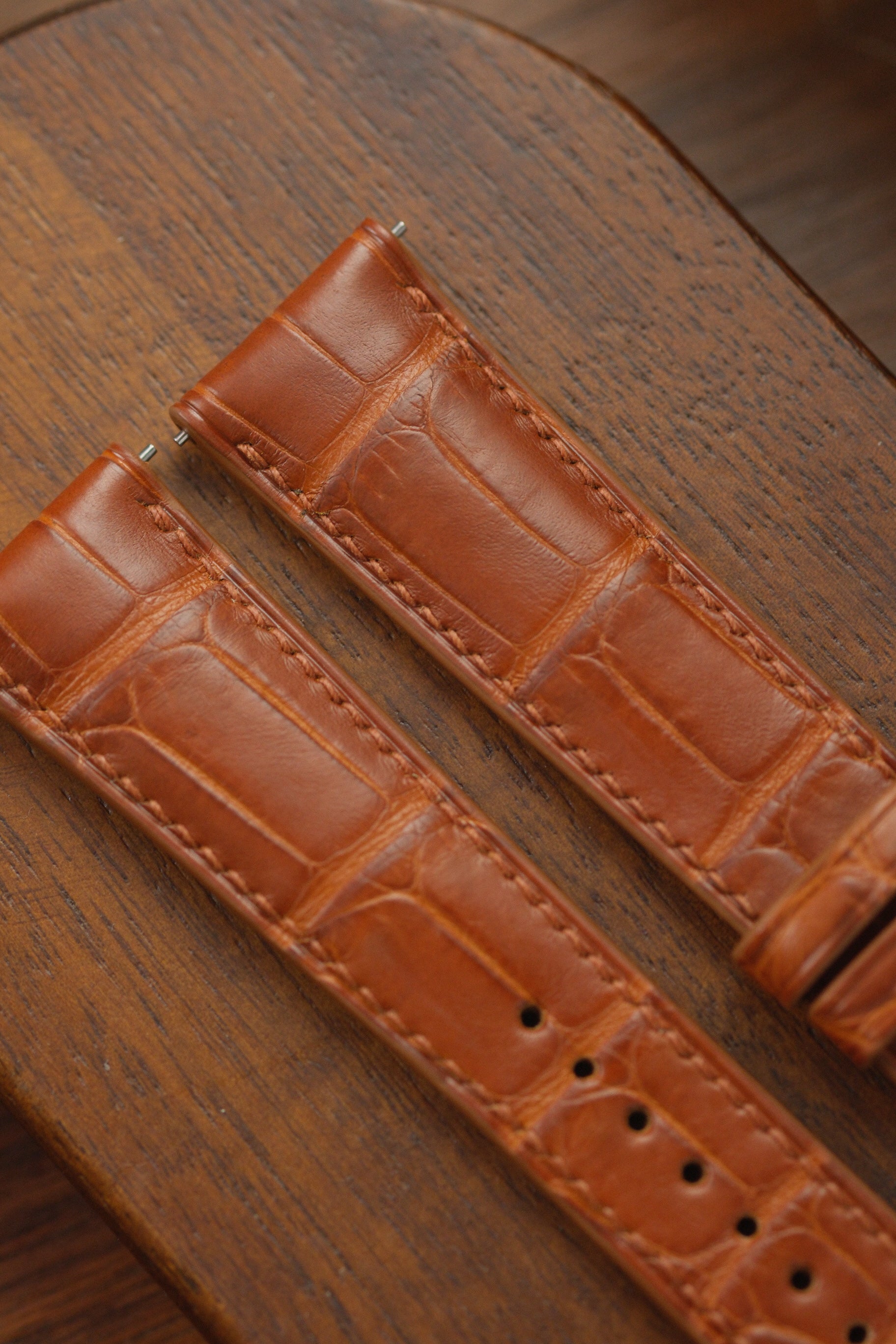 Cognac Brown Alligator (Padded) Leather Strap (MTO)