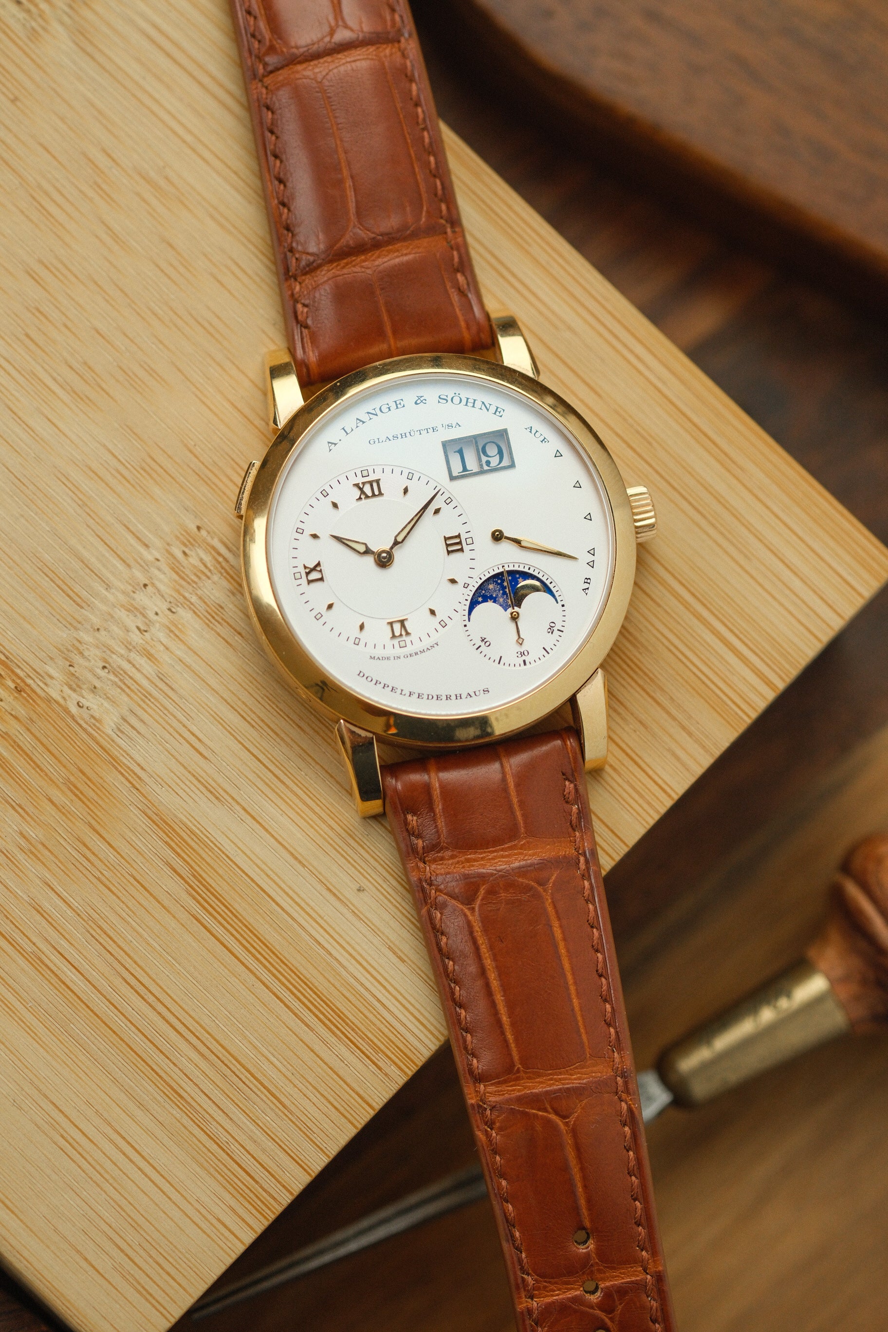 Cognac Brown Alligator (Padded) Leather Strap (MTO)