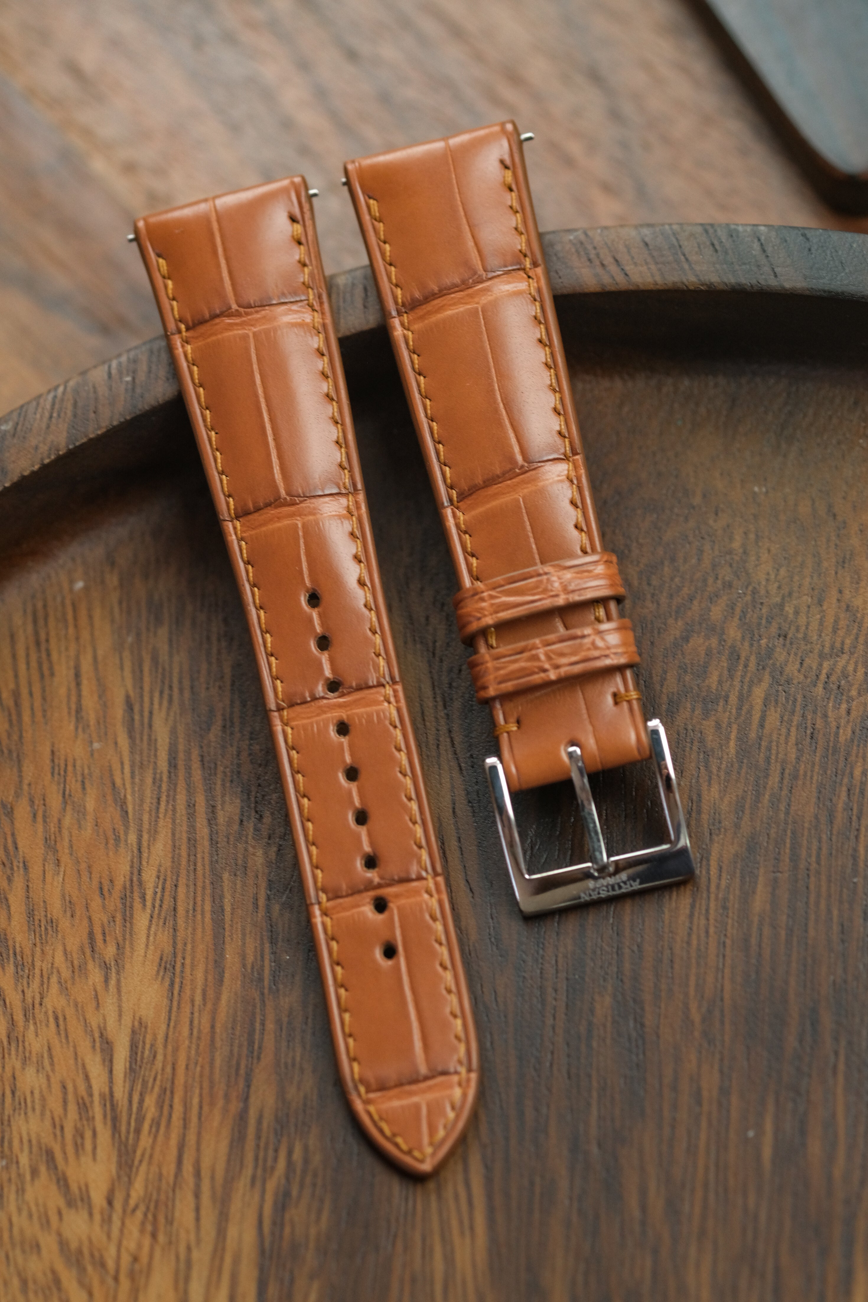 Cognac Alligator (Padded) Leather Strap