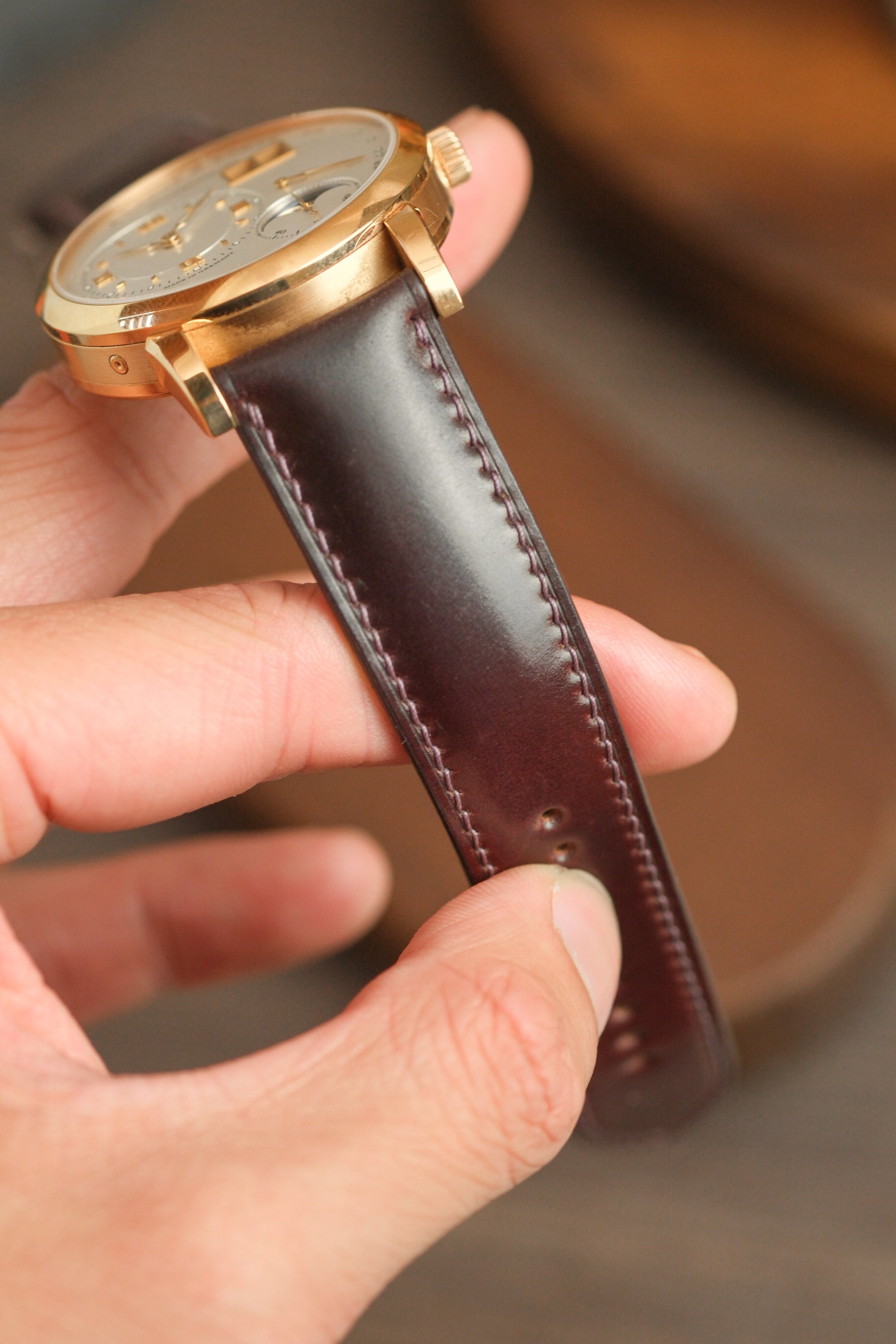 Colour 8 Horween Shell Cordovan (Padded) Leather Strap - Artisan Straps
