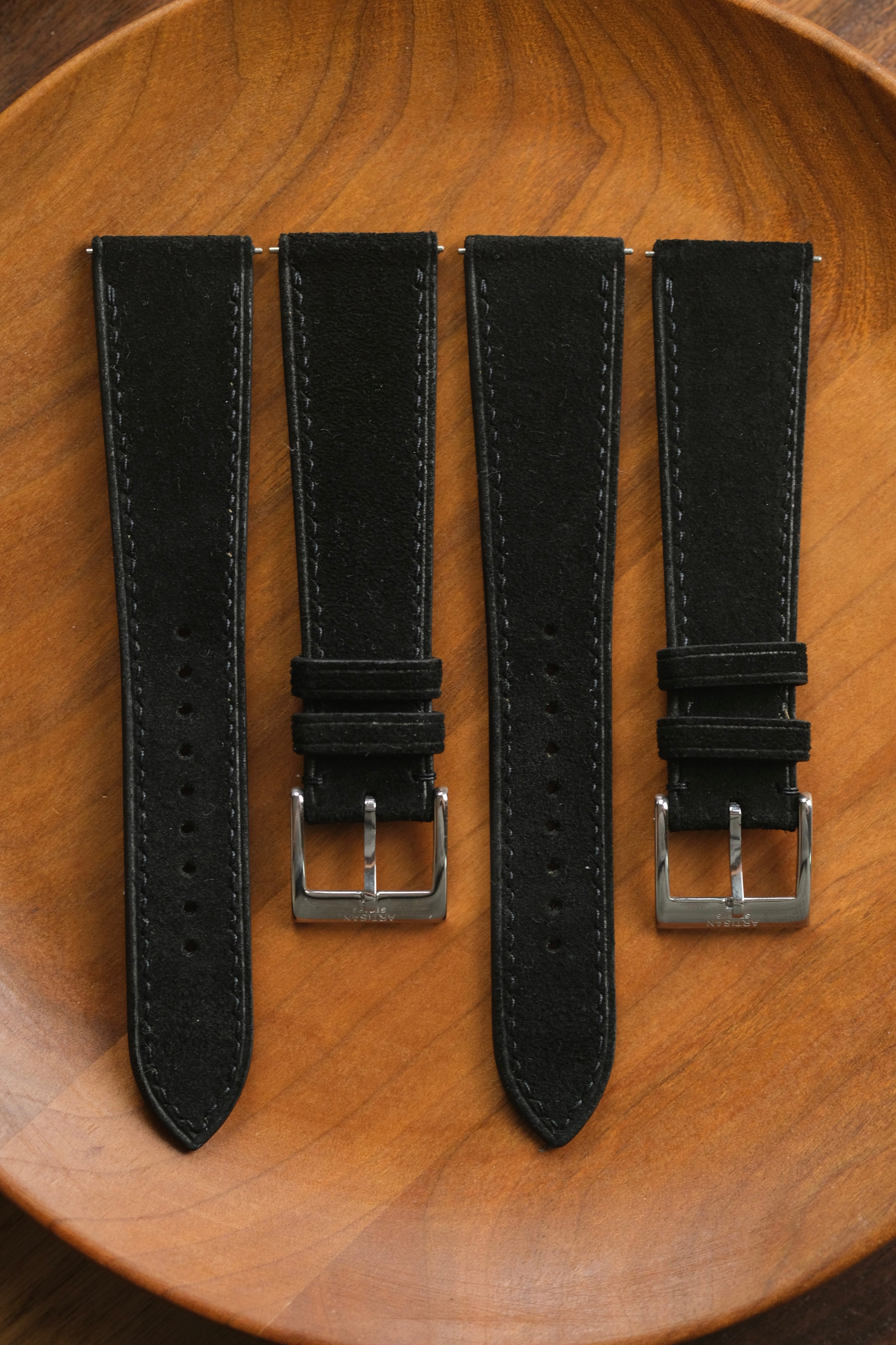Black Suede Leather Strap - Artisan Straps