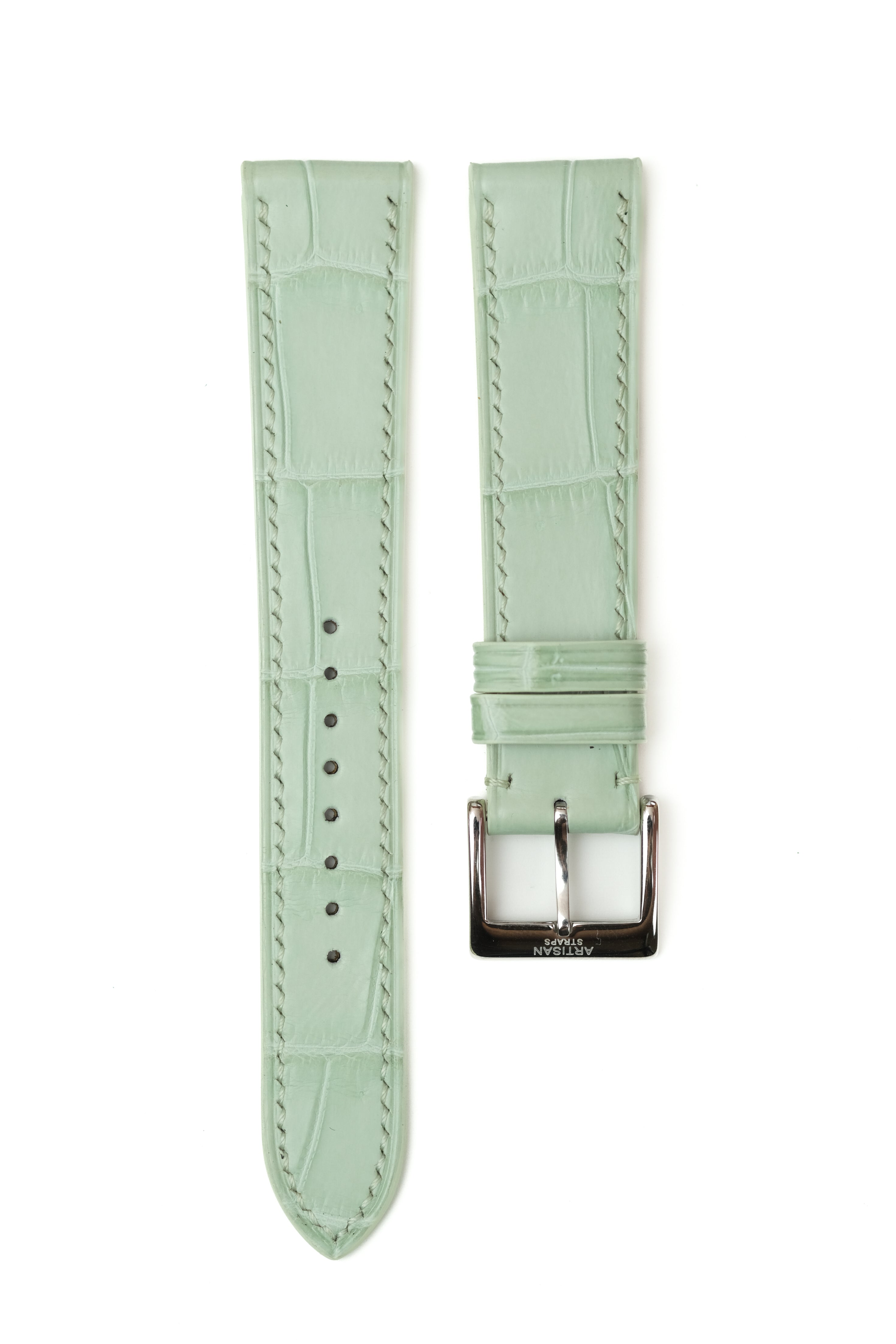 Correa de piel de caimán verde menta