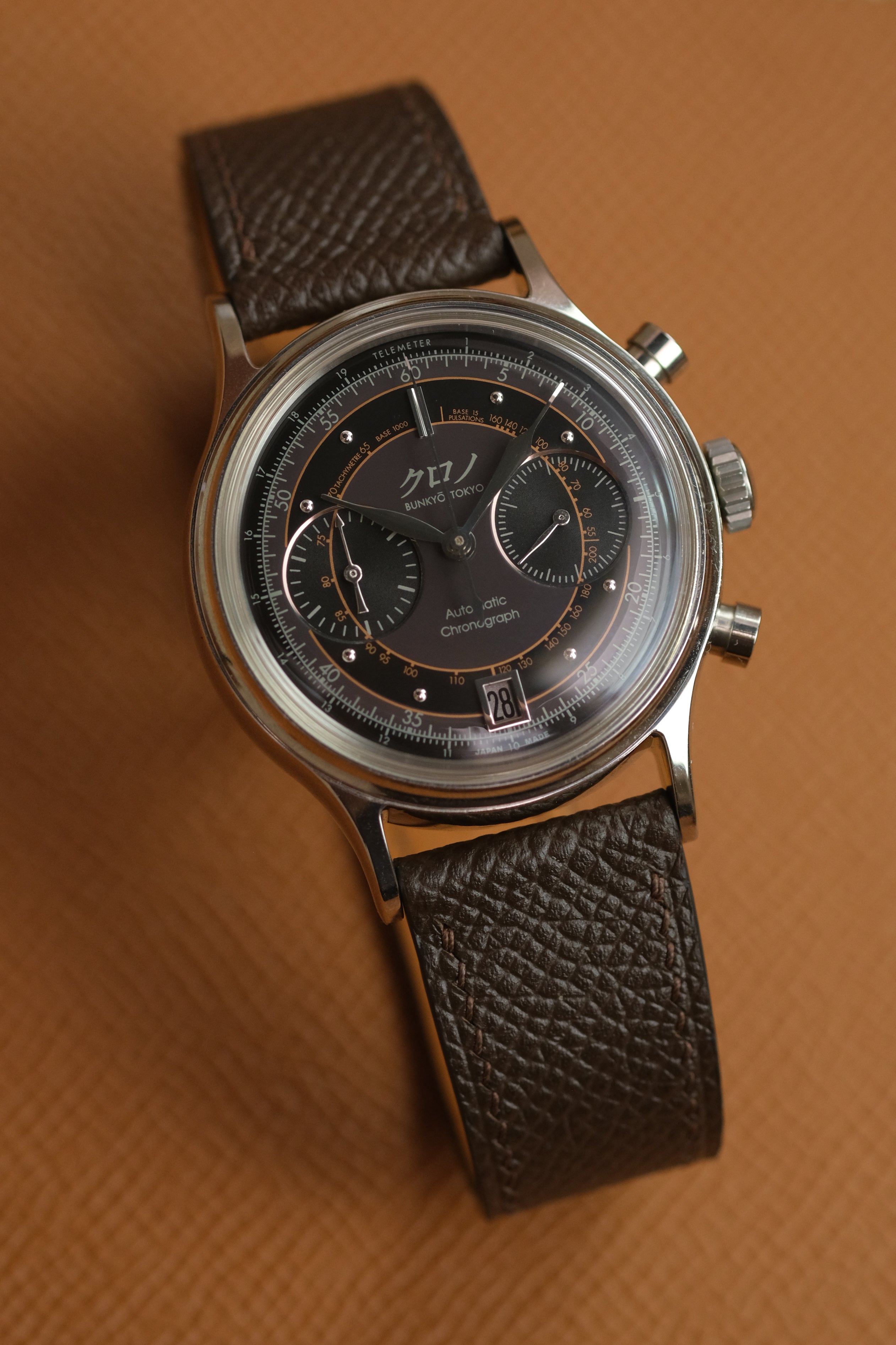 Dark Brown Epsom Leather Strap - Artisan Straps