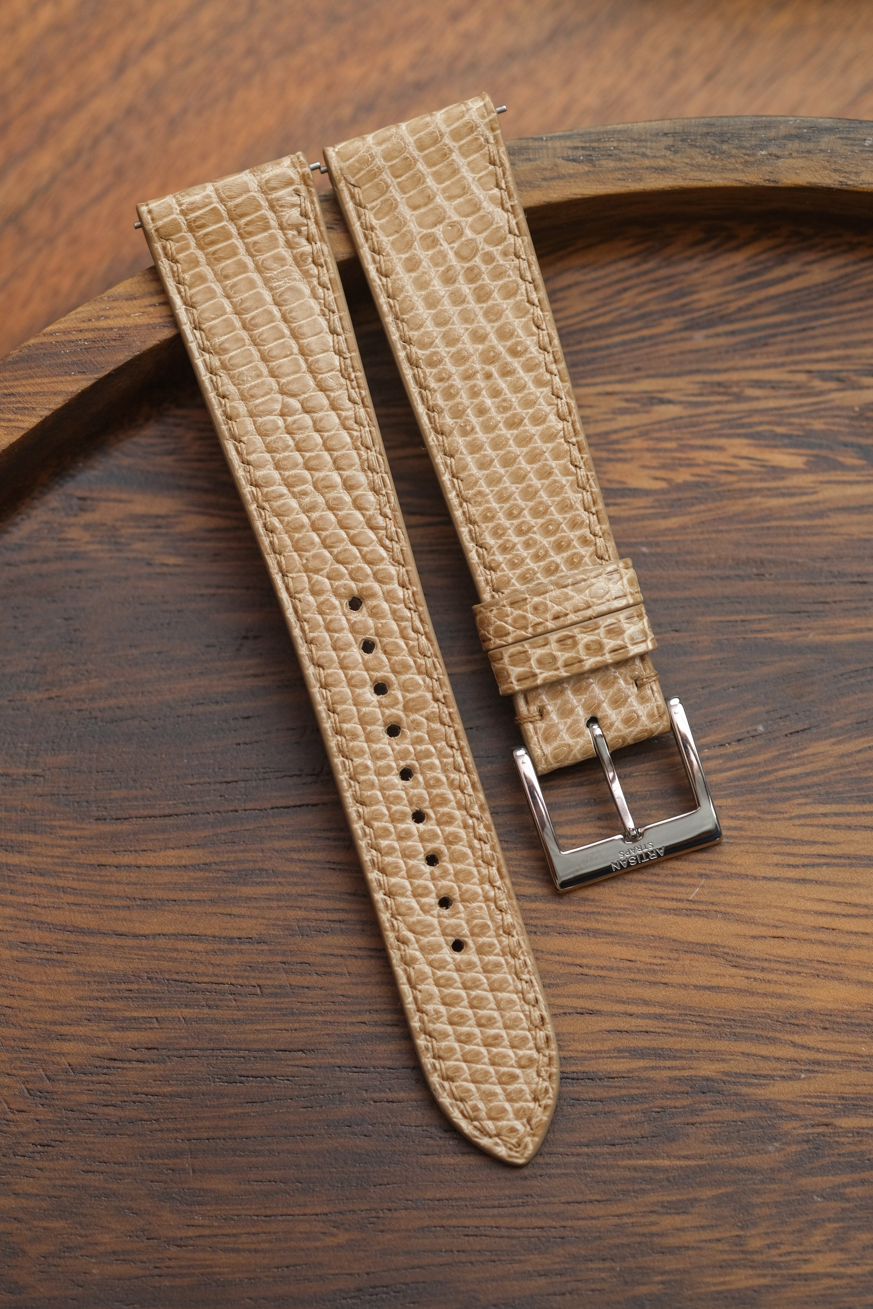 Taupe Lizard Leather Strap