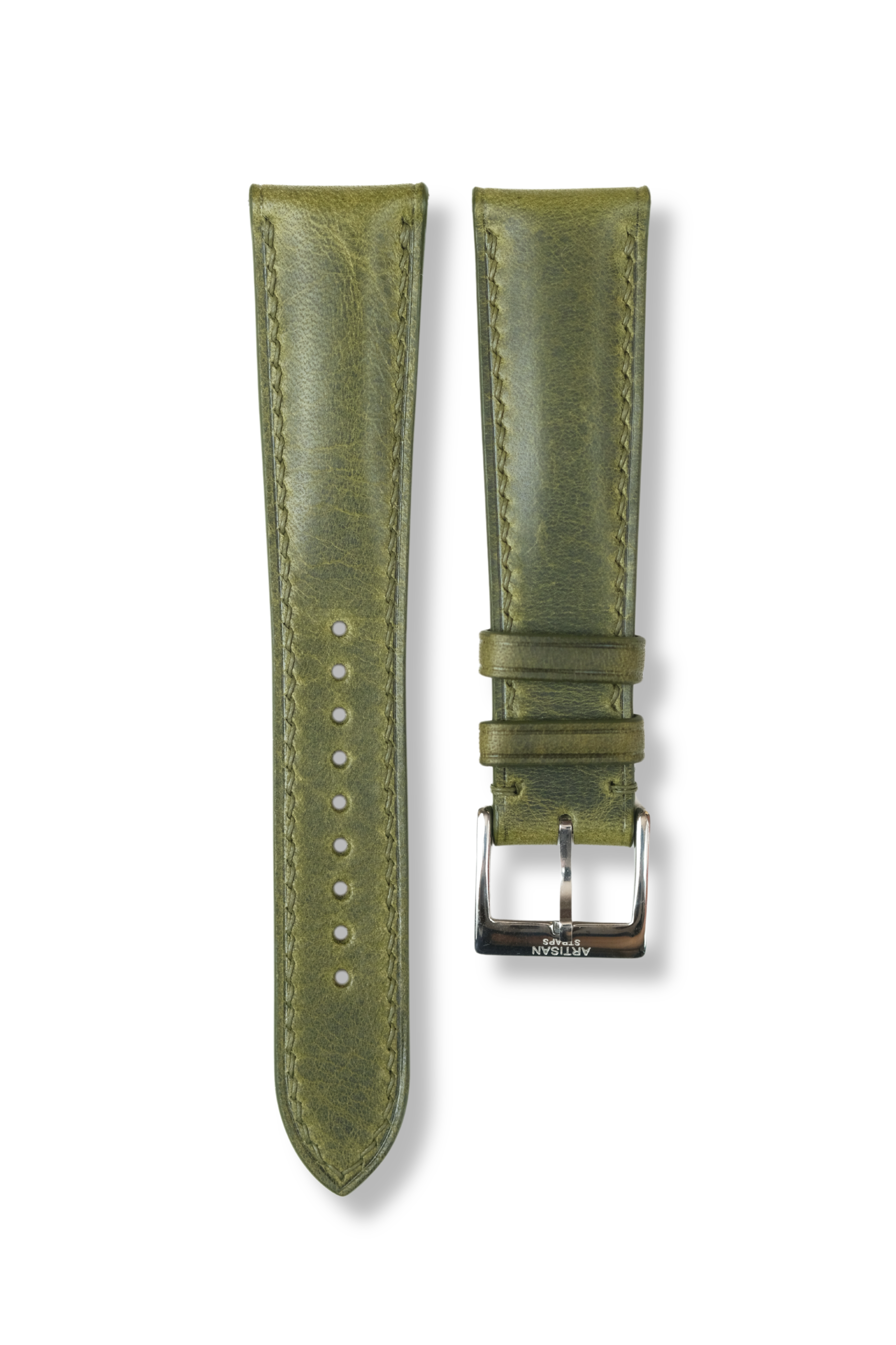 Olive Waxy (Padded) Leather Strap - Artisan Straps