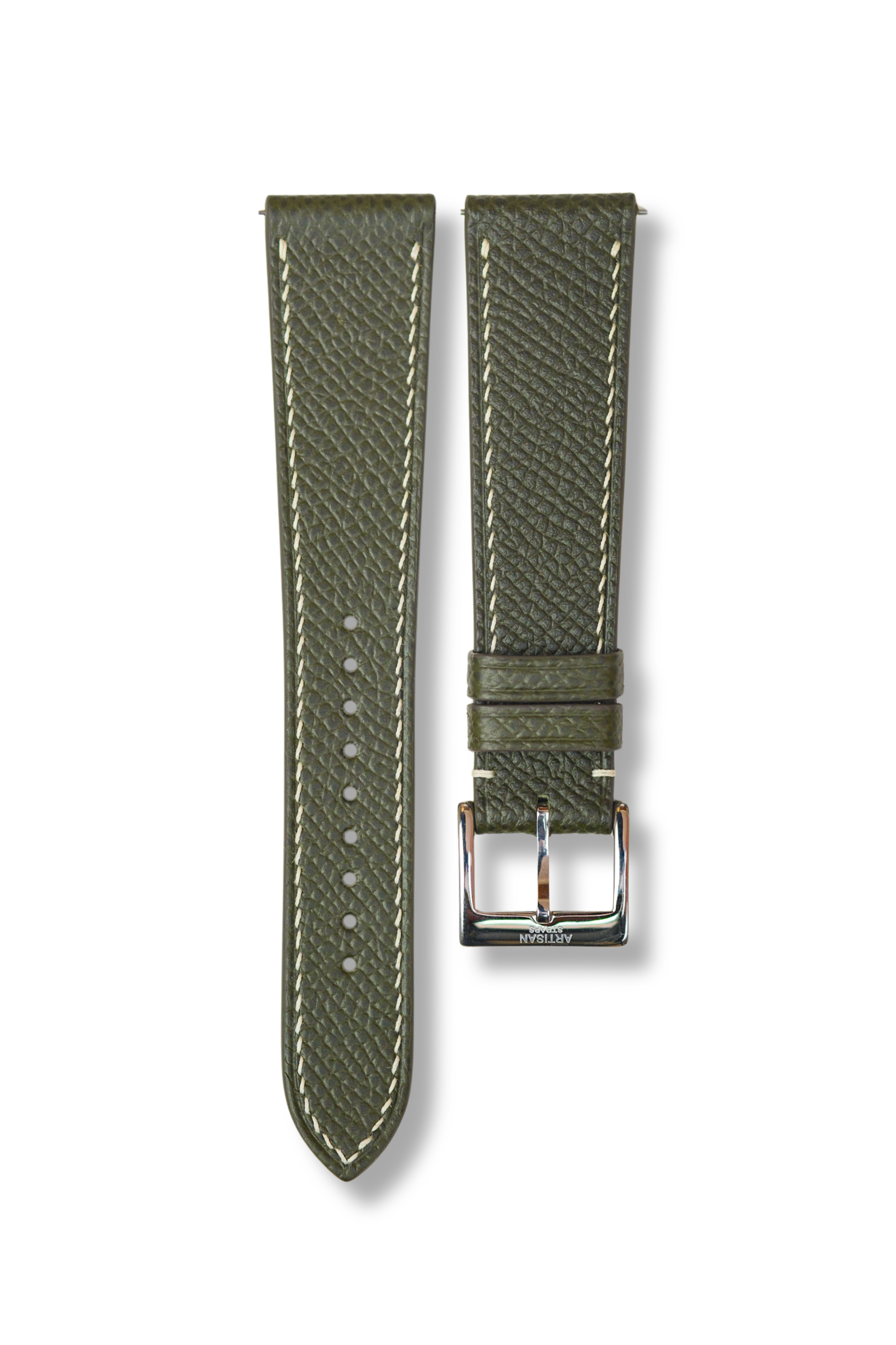 Olive Green Epsom Leather Strap - Artisan Straps