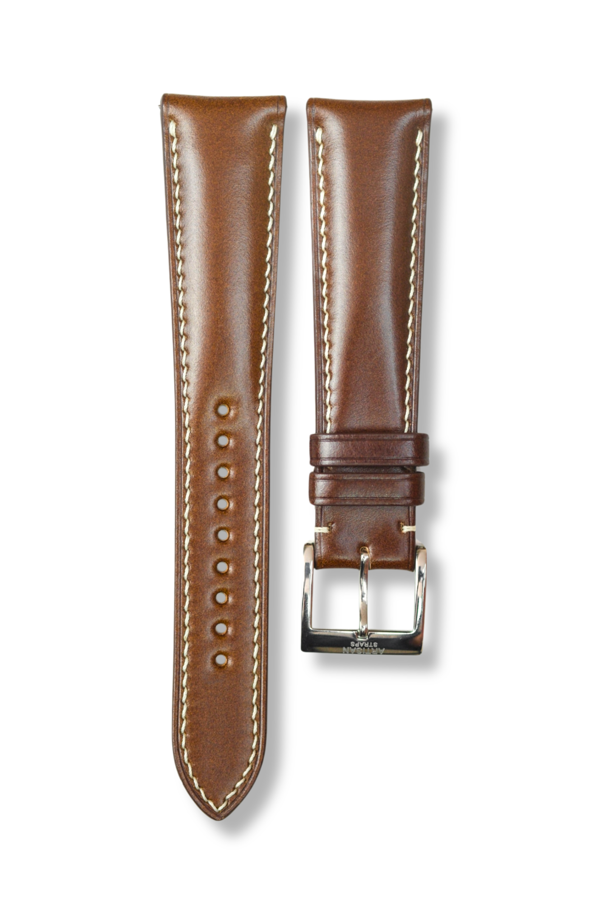 Cognac Shell Cordovan (Padded) Leather Strap (MTO) - Artisan Straps