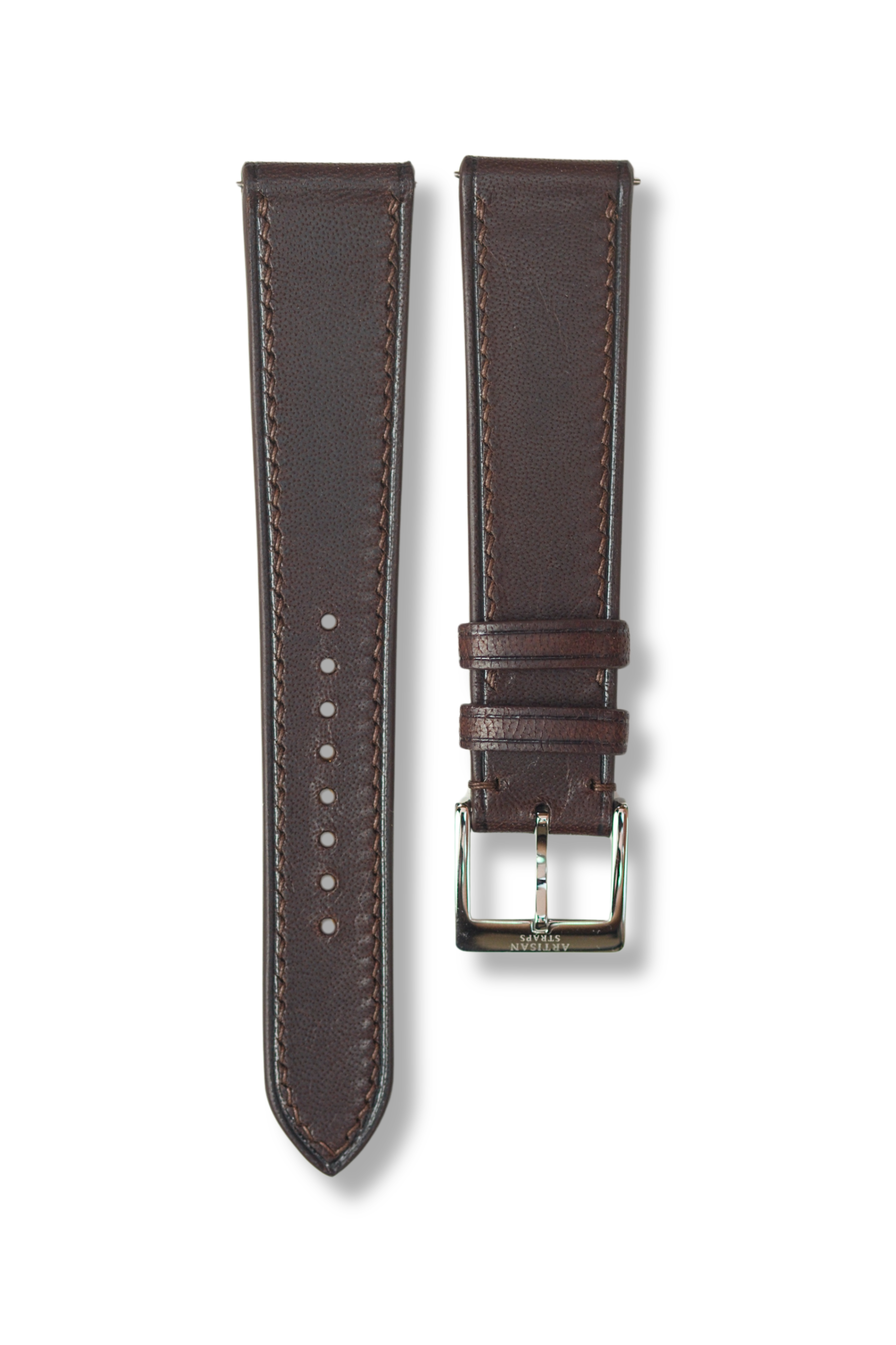 Dark Brown Kangaroo (Greasy Roo) Leather Strap - Artisan Straps
