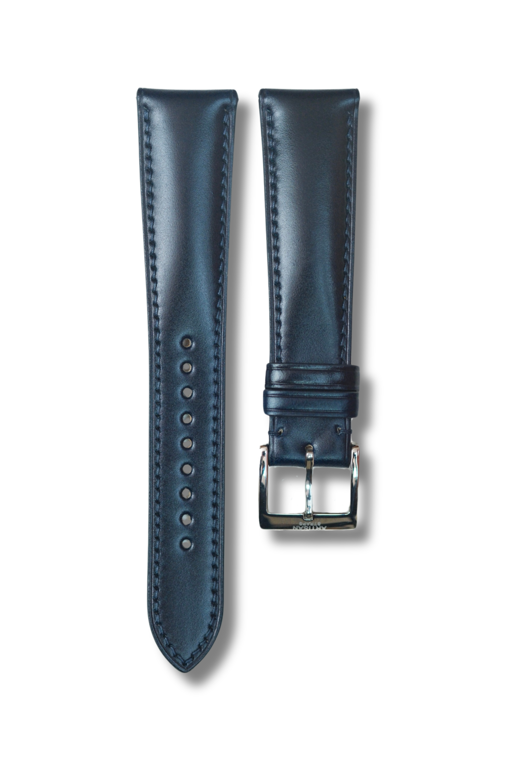Dark Navy Shell Cordovan (Padded) Leather Strap