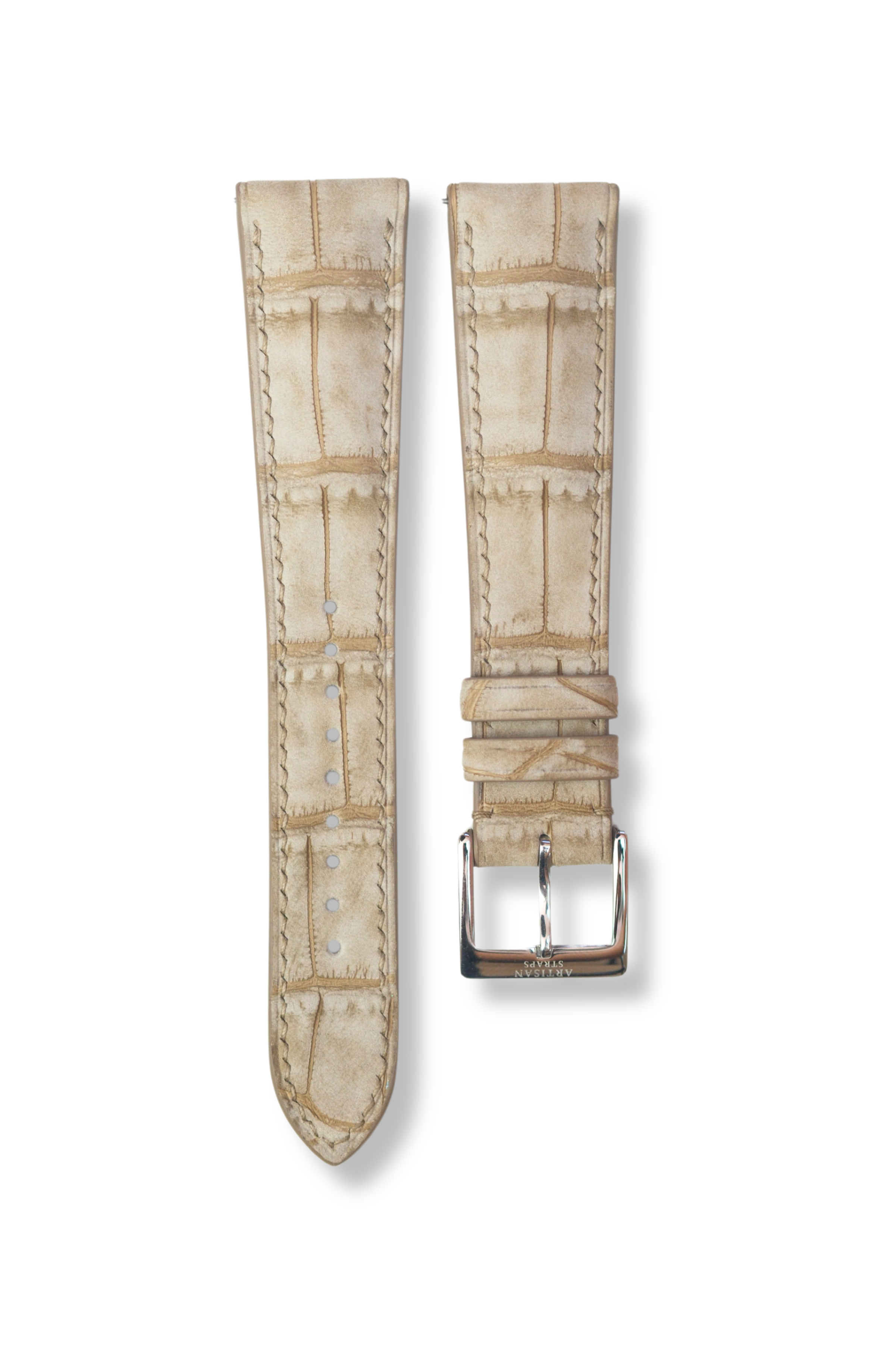 Taupe Nubuck Alligator (Padded) Leather Strap