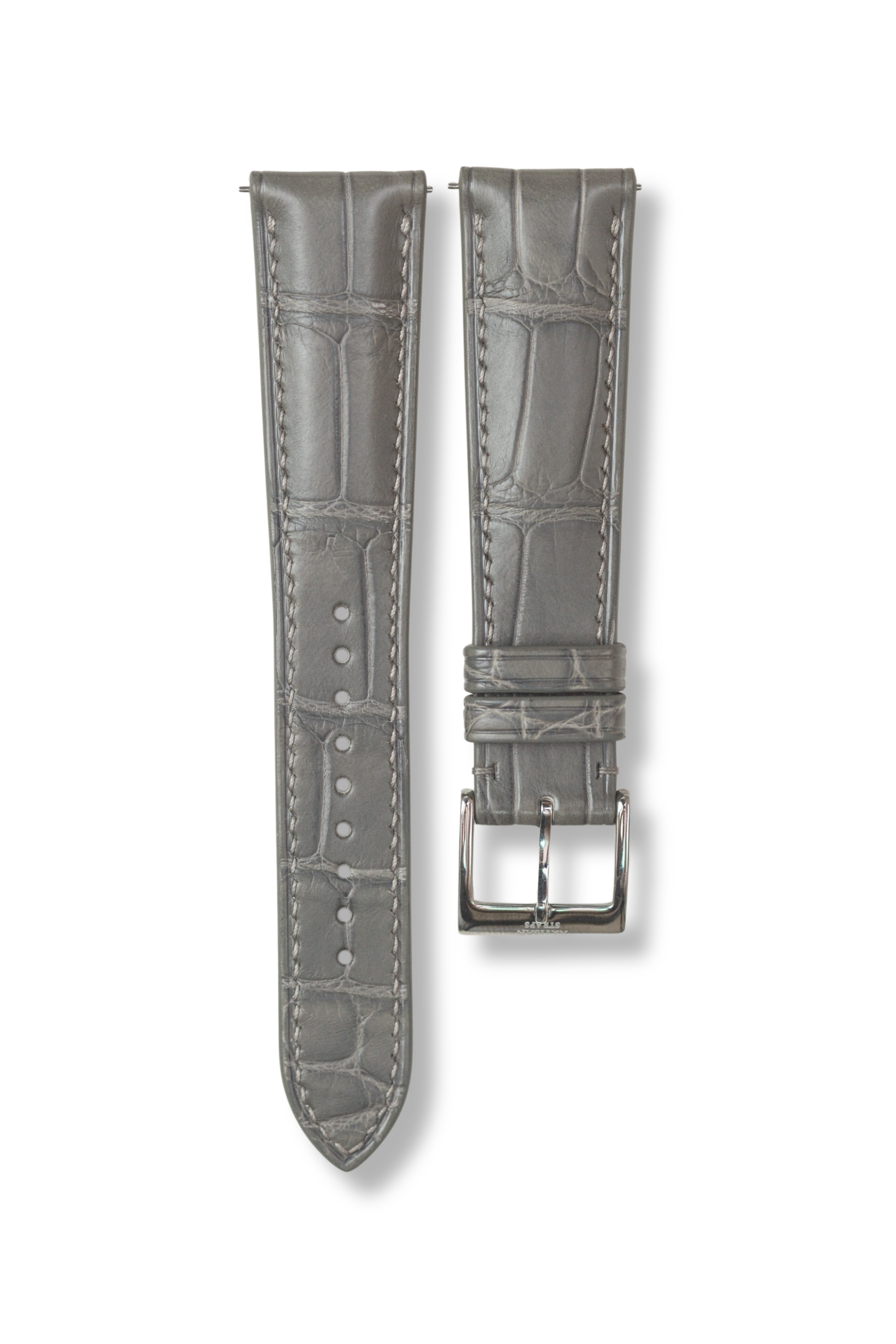 Grey Alligator (Padded) Leather Strap - Artisan Straps
