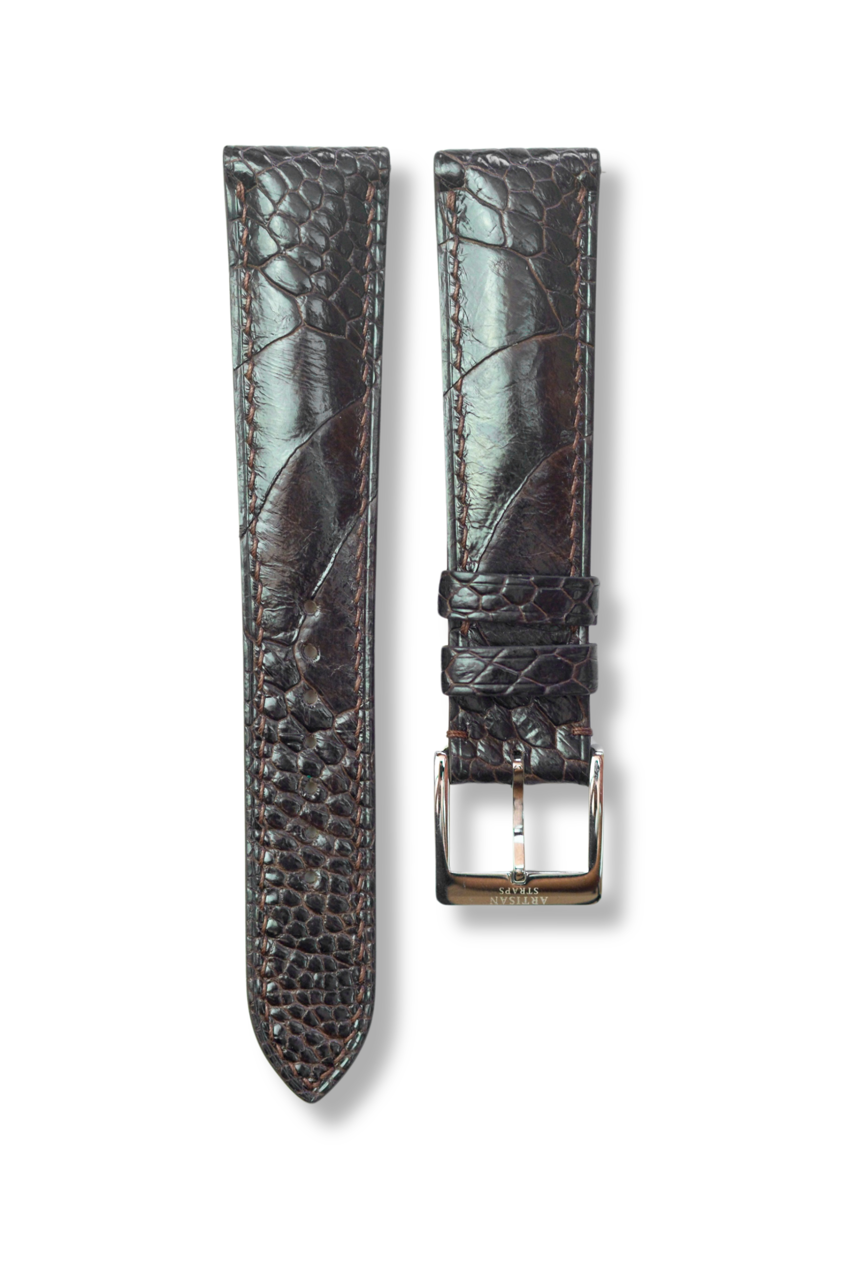 Dark Brown Ostrich Leg Leather Strap - Artisan Straps