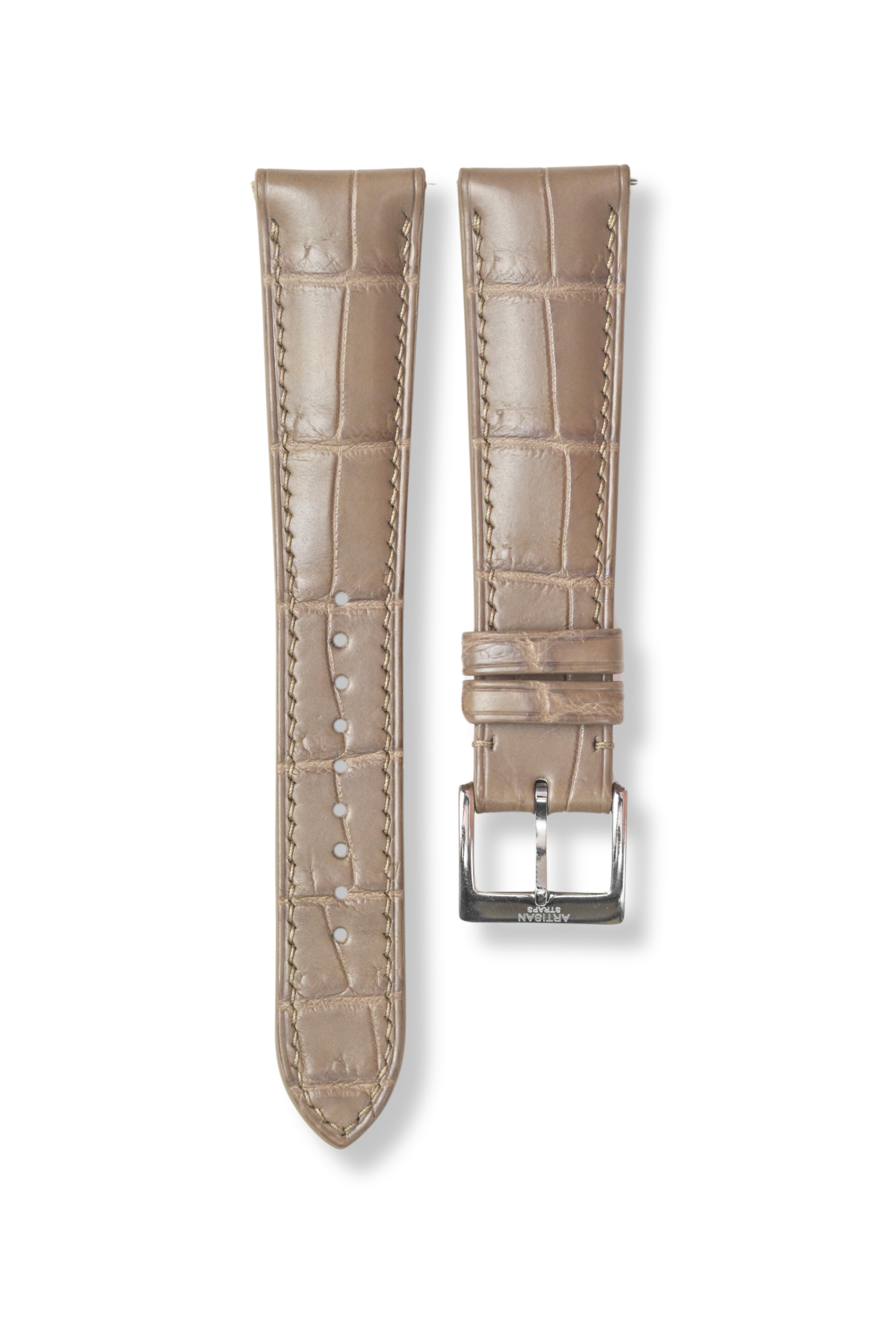 Taupe Crocodile (Padded) Leather Strap