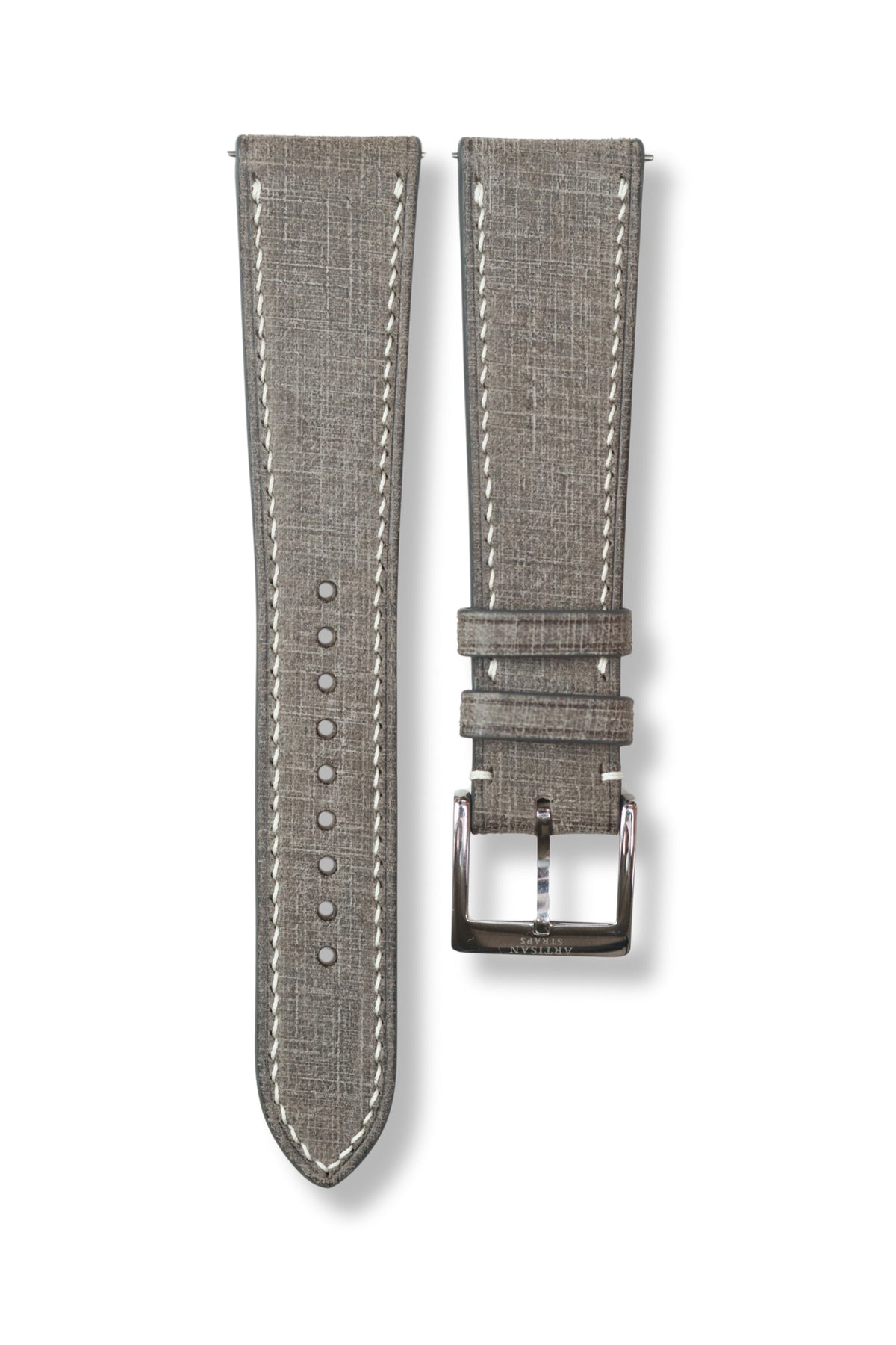 Grey Babele ‘Linen’ Leather Strap - Artisan Straps
