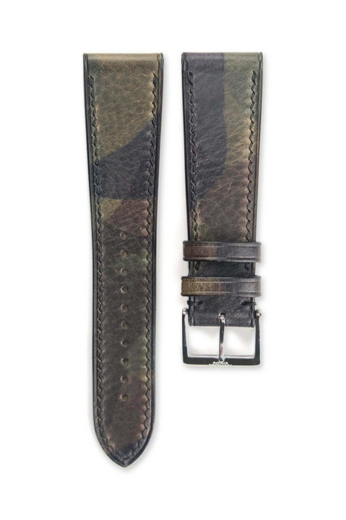 Camo Calf Leather Strap in Army Green - Artisan Straps