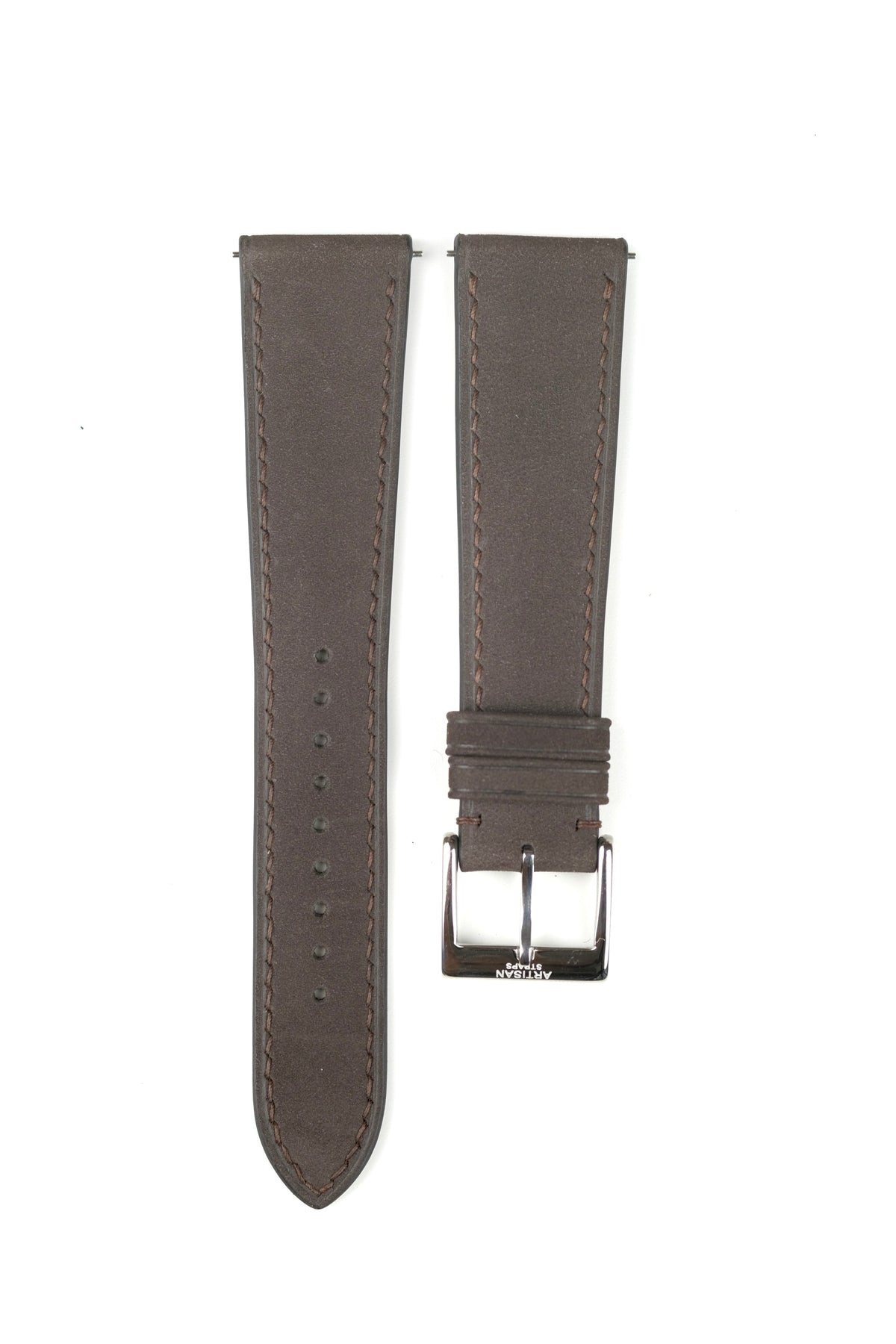 Coffee Brown Nubuck Leather Strap - Artisan Straps