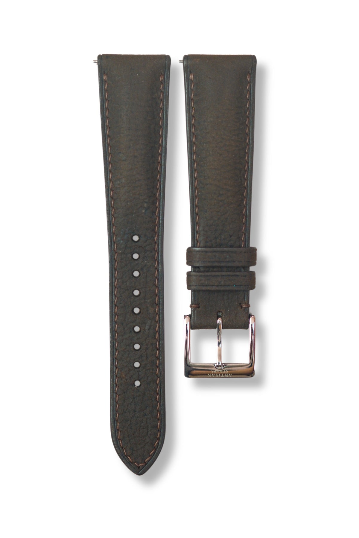 Dark Brown African Kudu (Padded) Leather Strap (Made-to-Order) - Artisan Straps