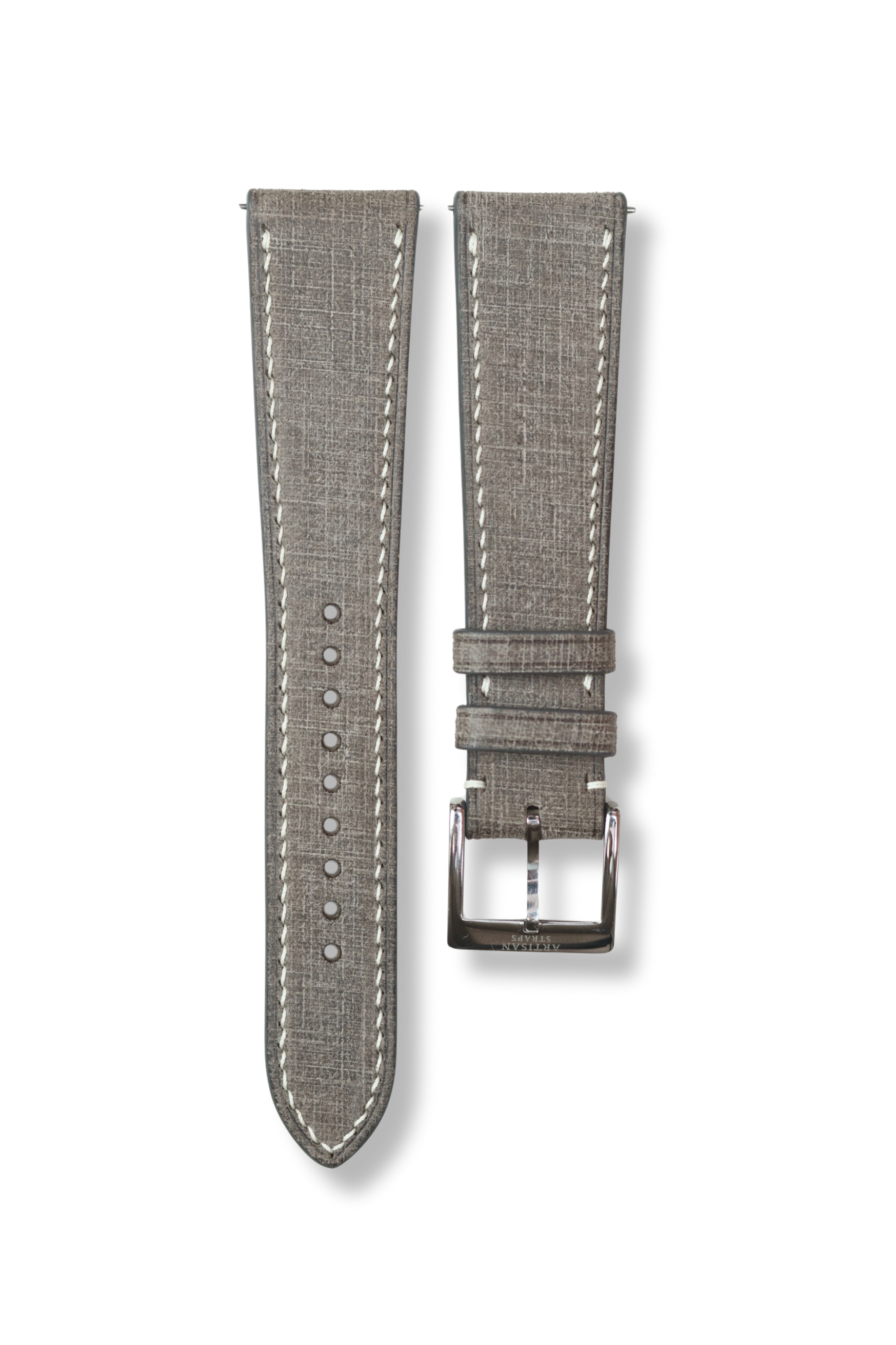Grey Babele ‘Linen’ Leather Strap - Artisan Straps