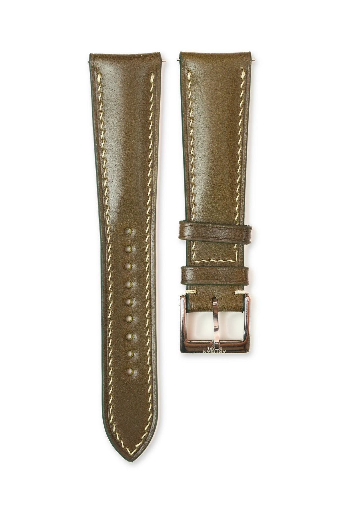 *CLEARANCE* Olive Shell Cordovan (Padded) Leather Strap - Artisan Straps
