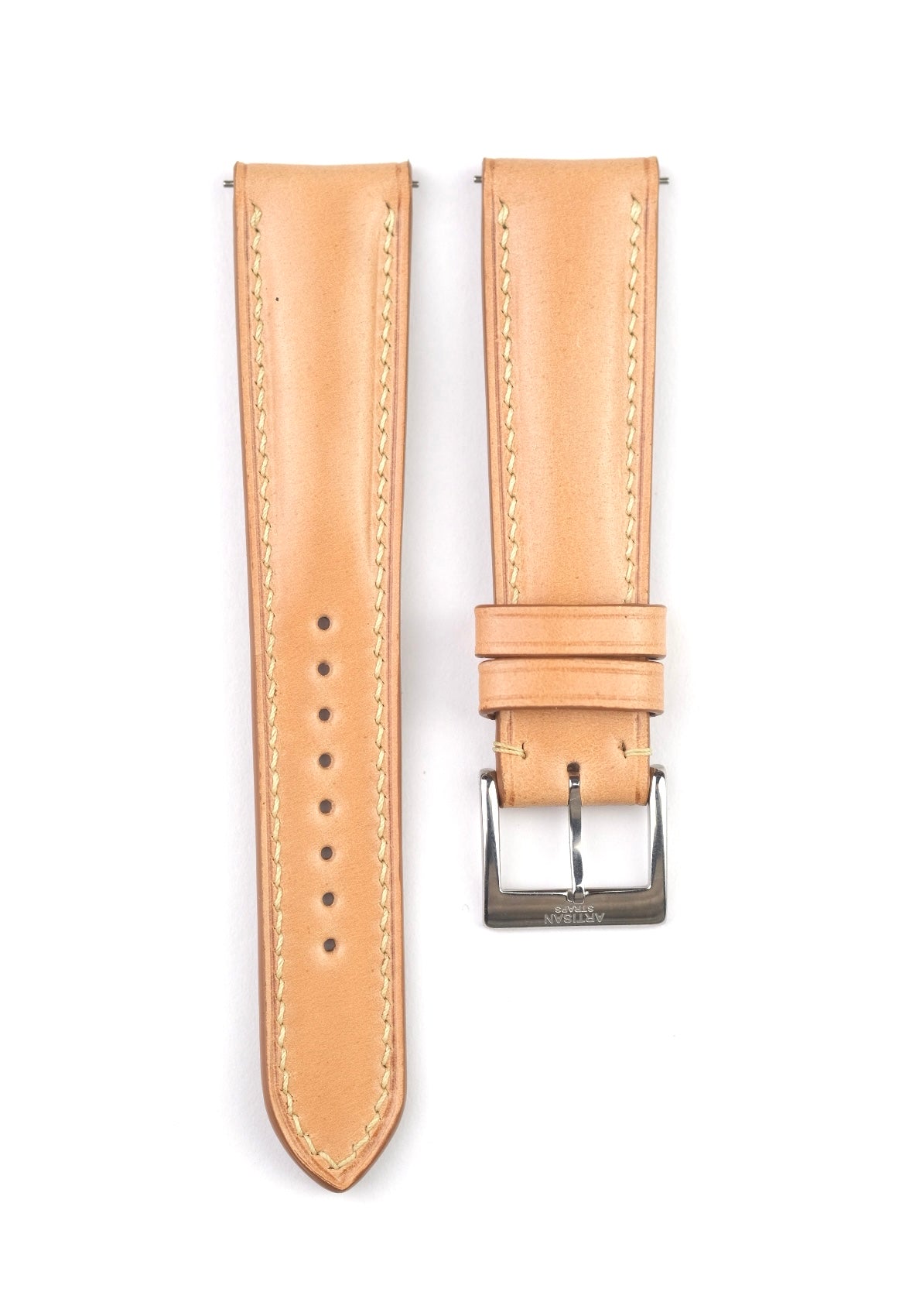 Natural Shinki Shell Cordovan (Padded) Leather Strap - Artisan Straps