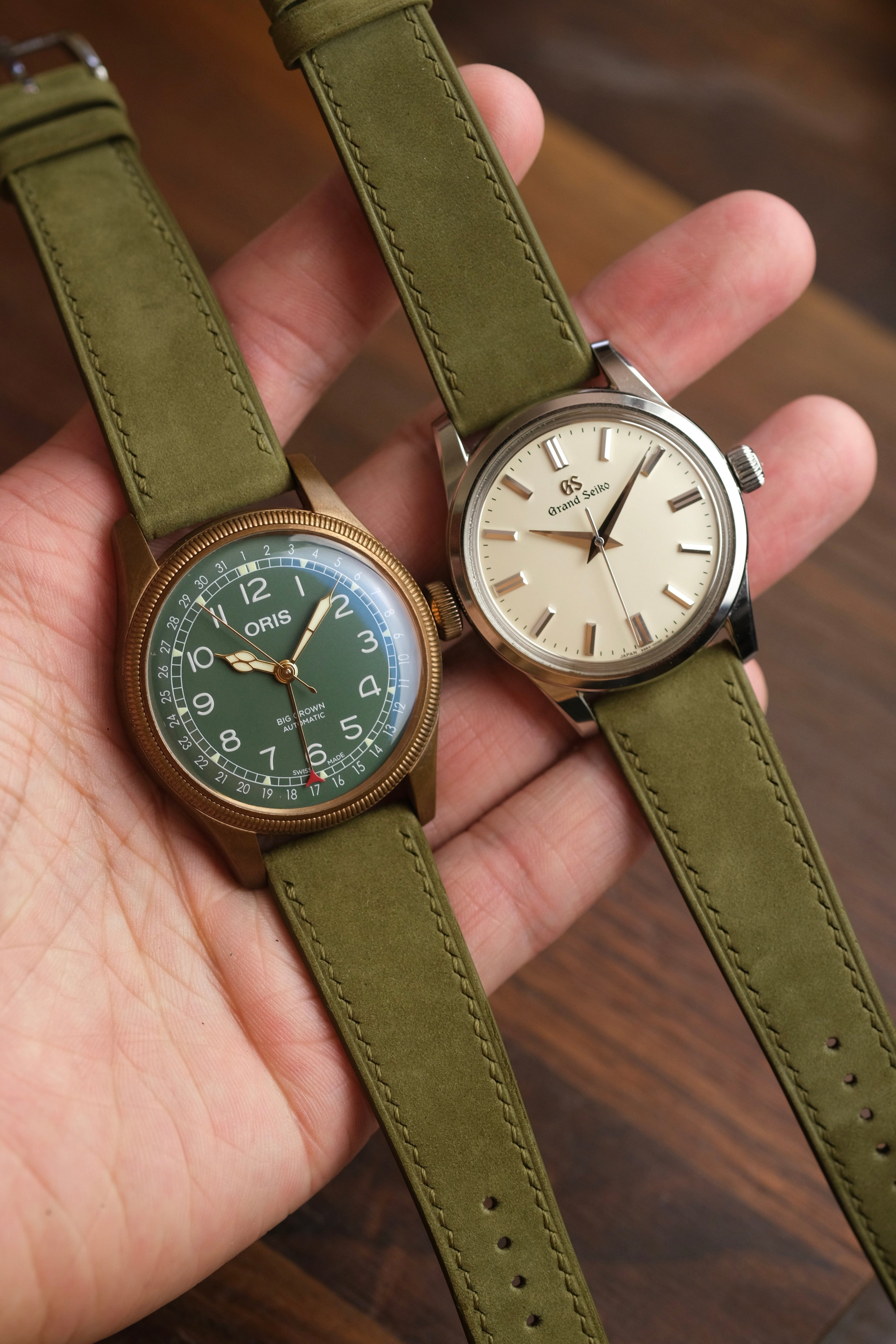 Olive Nubuck Leather Strap - Artisan Straps