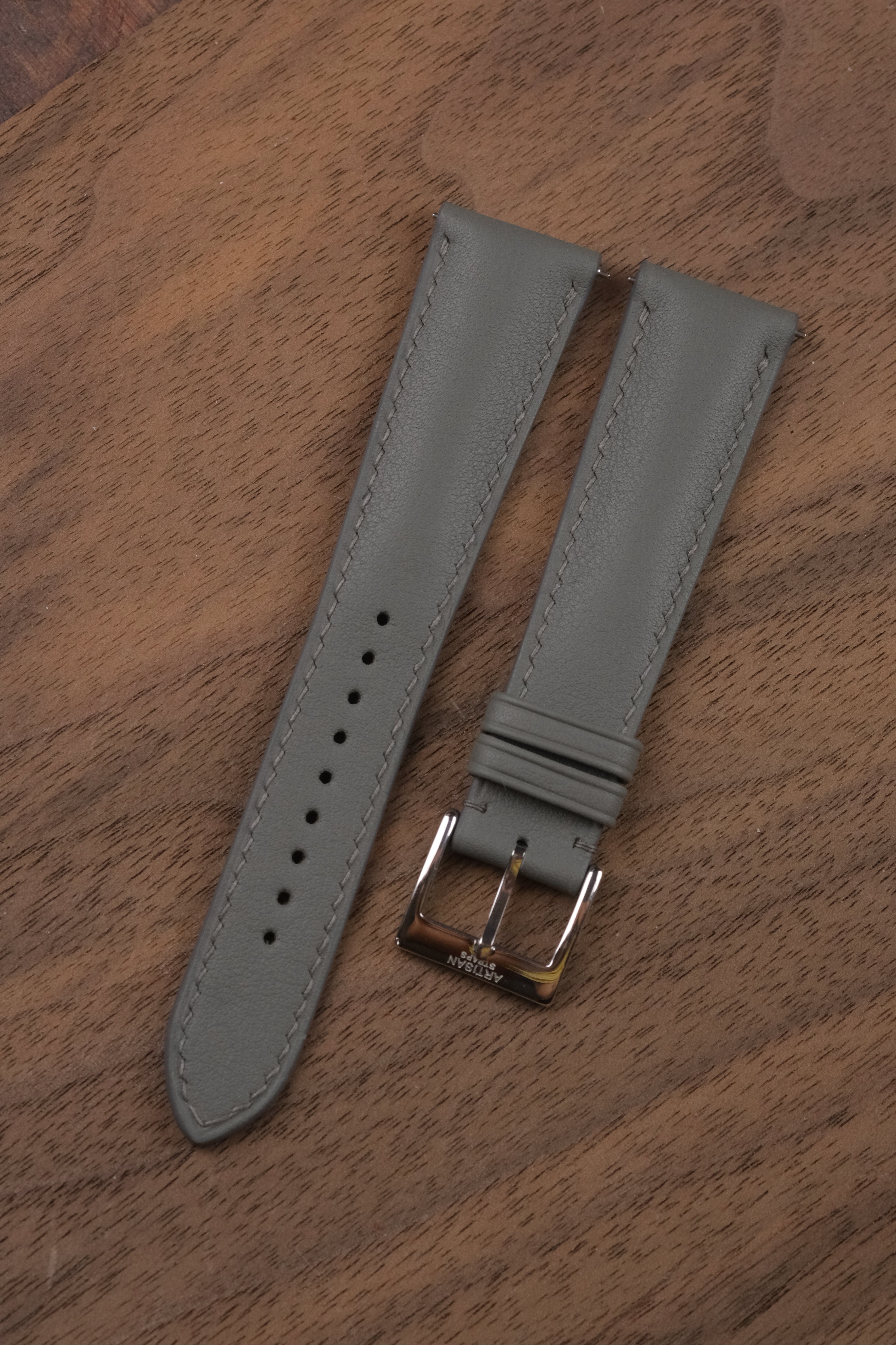 Grey Swift (Padded) Calf Leather Strap - Artisan Straps
