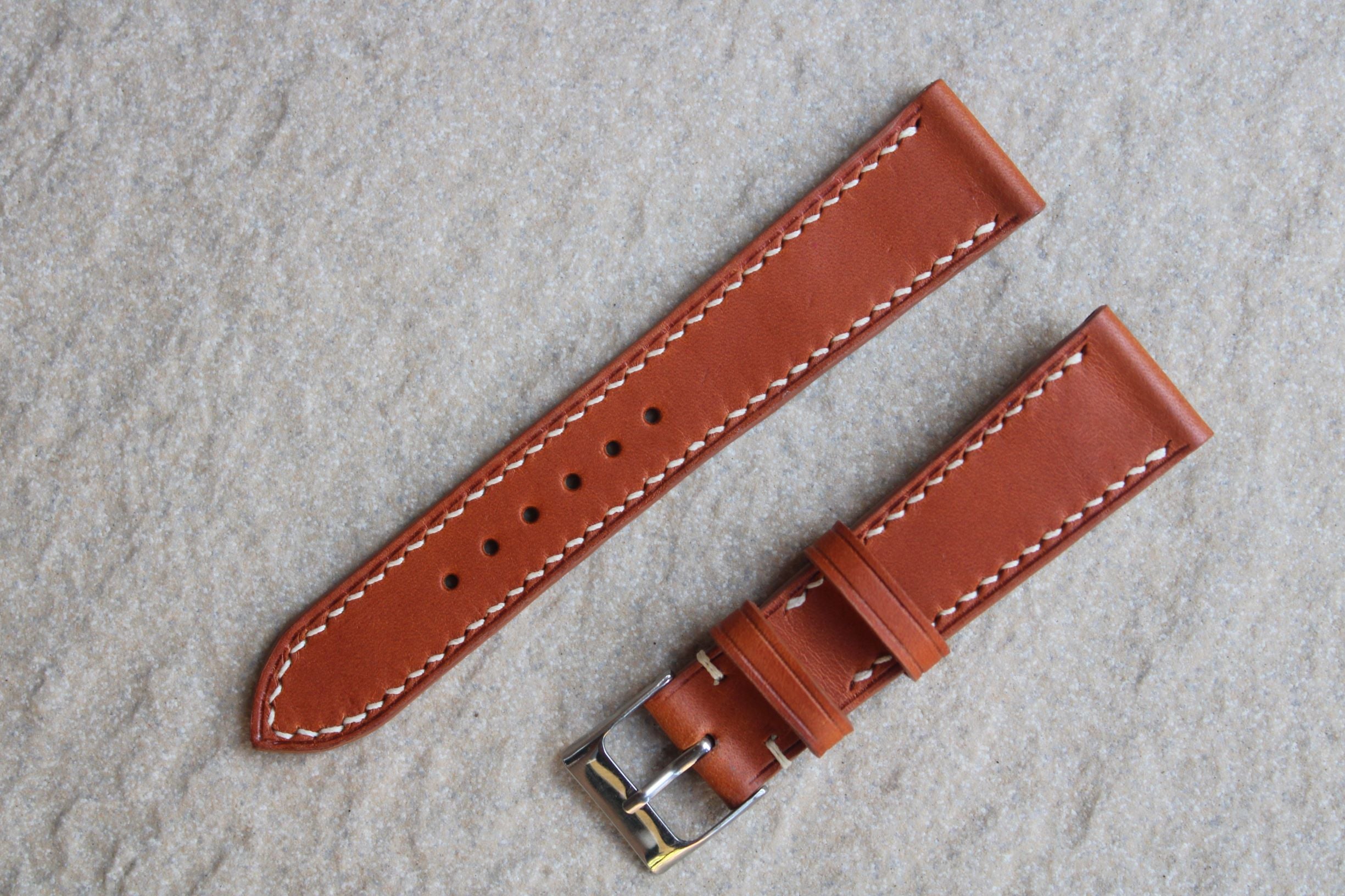 Italian Calf Smooth Leather Strap in Olmo - Artisan Straps