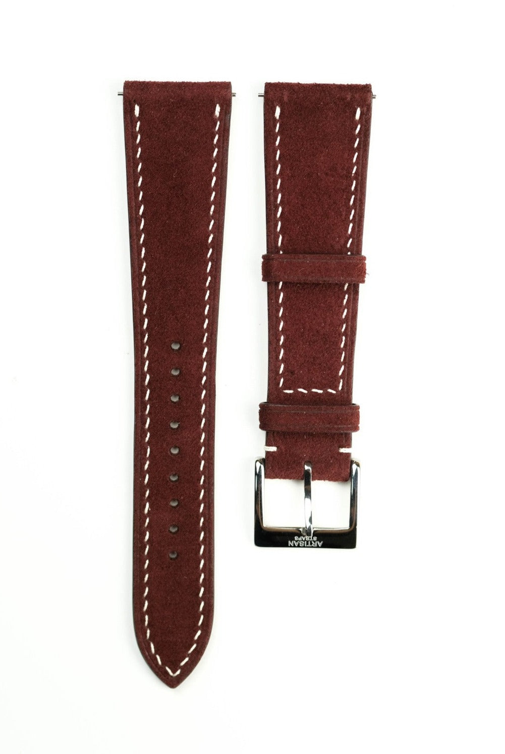 Burgundy Suede Leather Strap - Artisan Straps