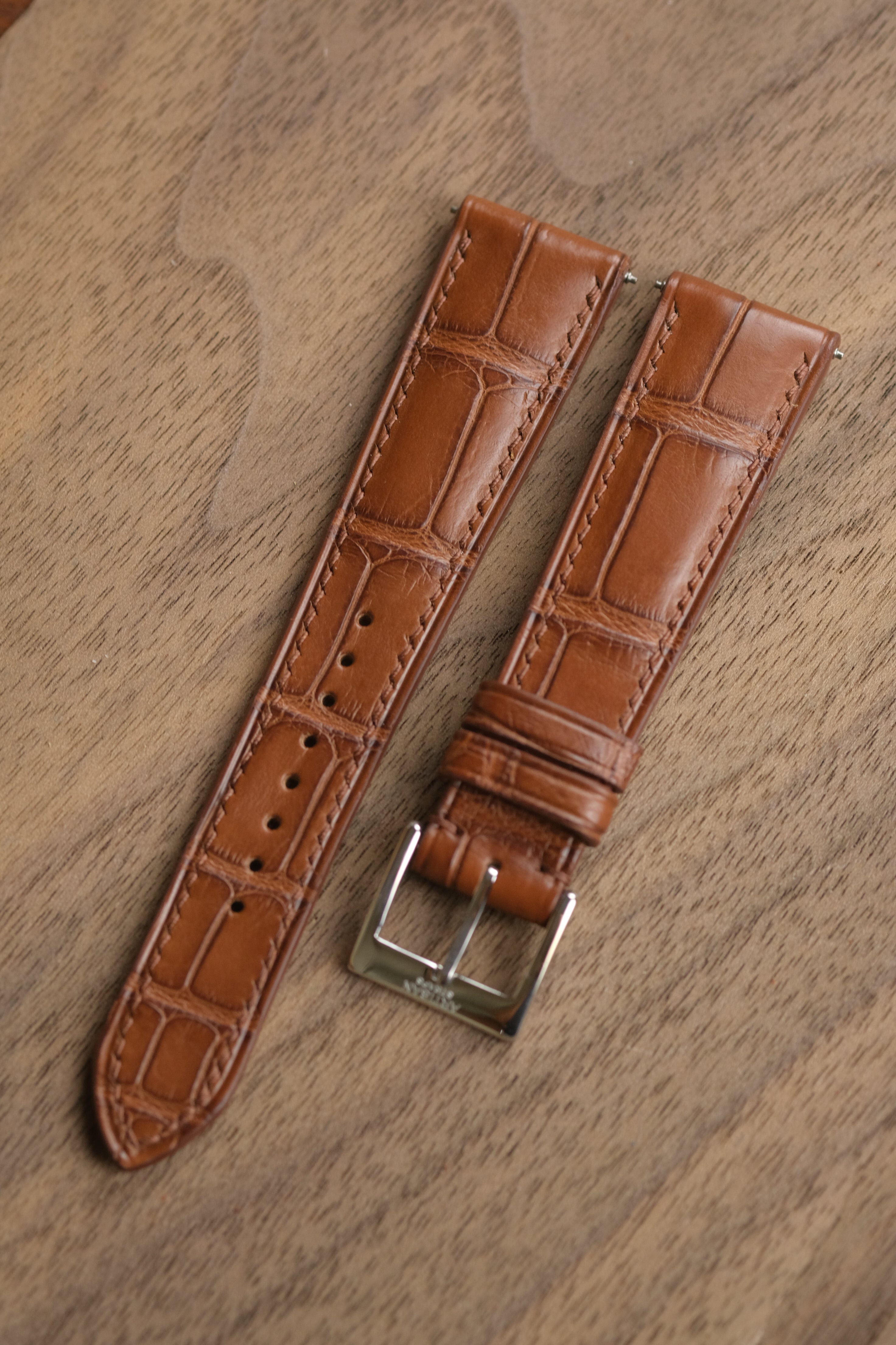 Cognac Brown Alligator Leather Strap - Artisan Straps