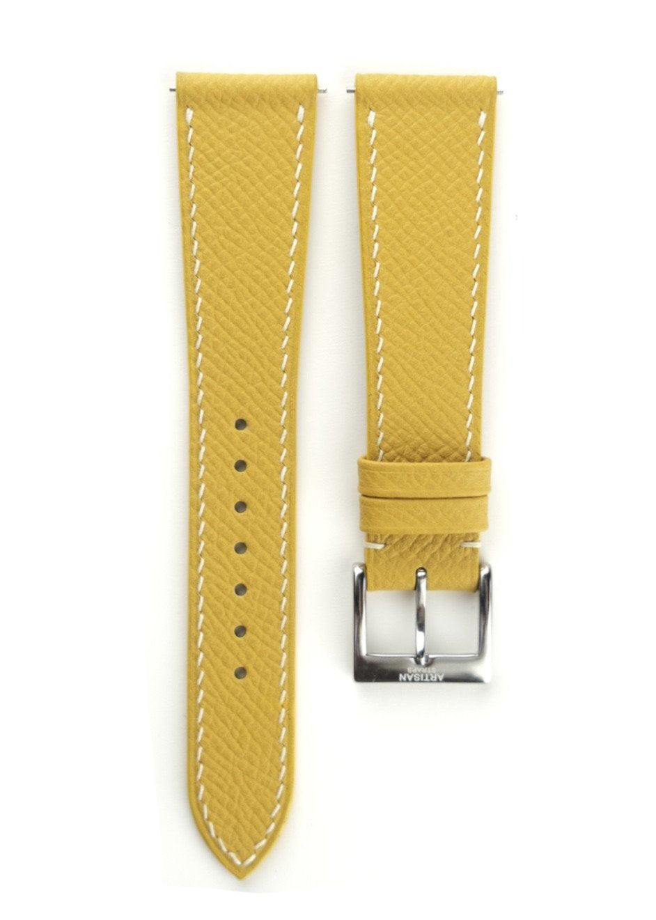 Epsom French Calf Leather Strap in Yellow - Artisan Straps