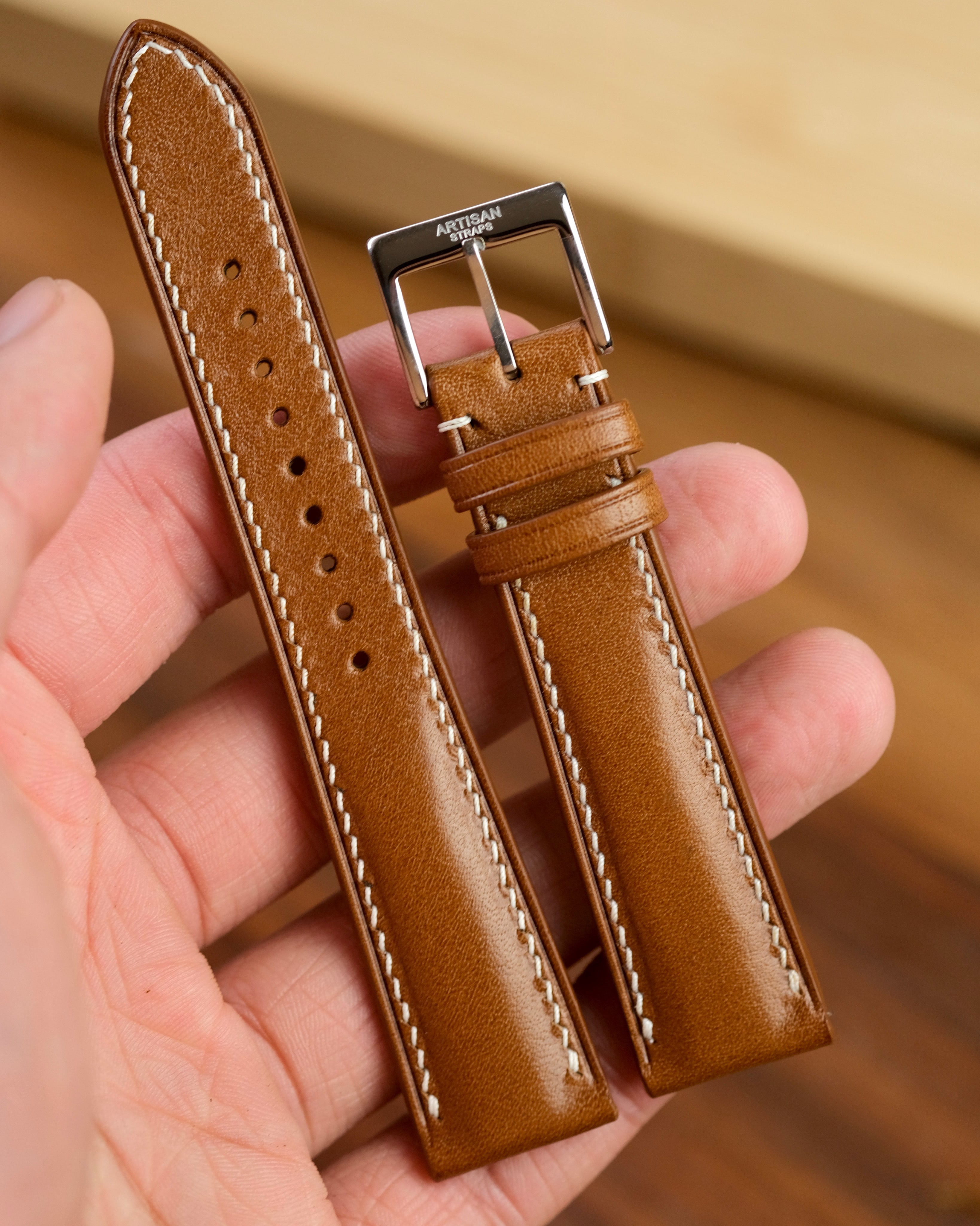 Whiskey Brown Kangaroo (Padded) Leather Strap - Artisan Straps