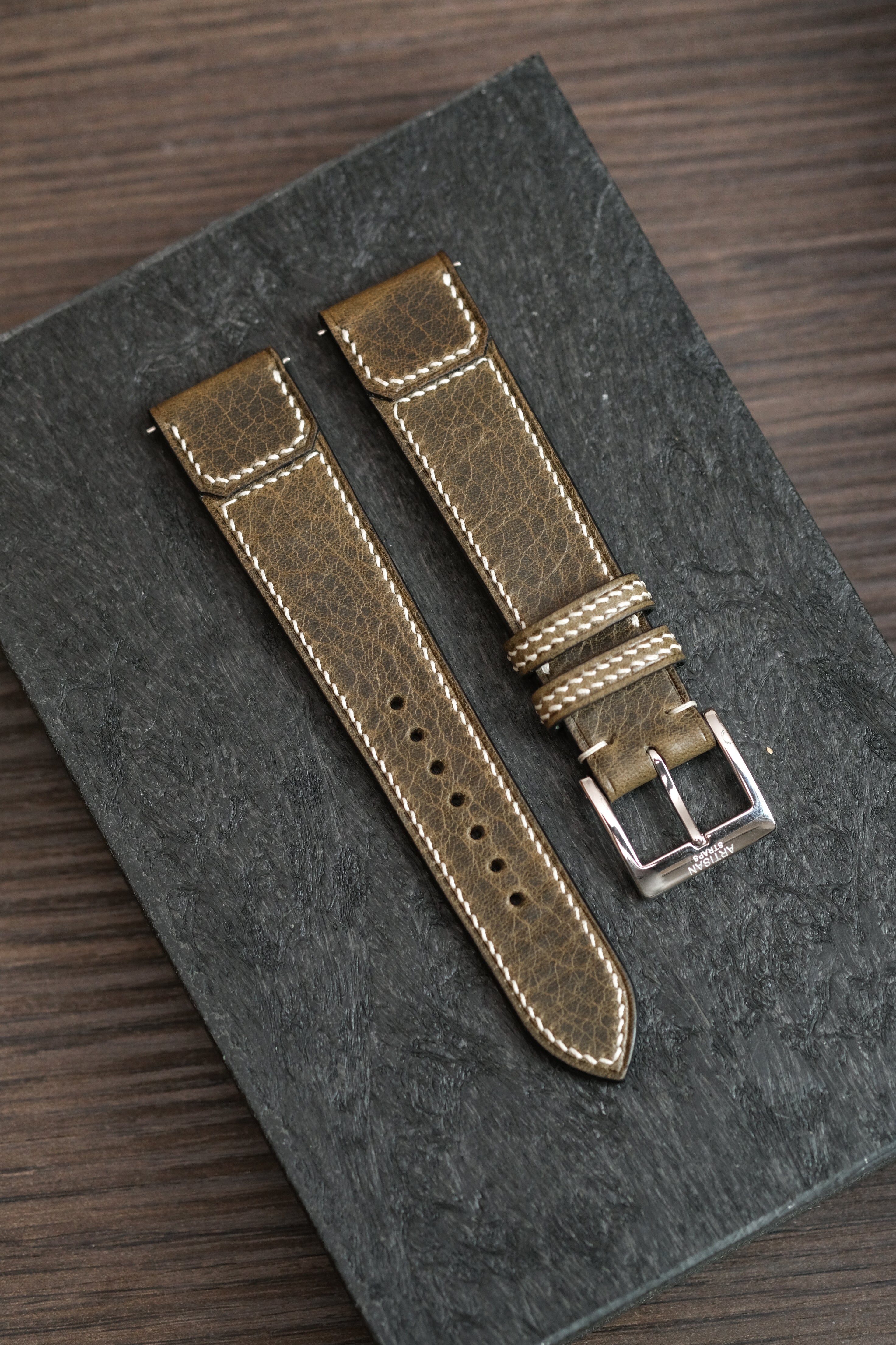 Grigrio Italian Waxy Folded Flap Strap - Artisan Straps