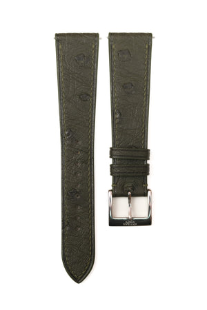 Army Green Ostrich Belly Leather Strap