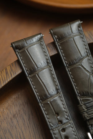 Elephant Grey Alligator Leather Strap