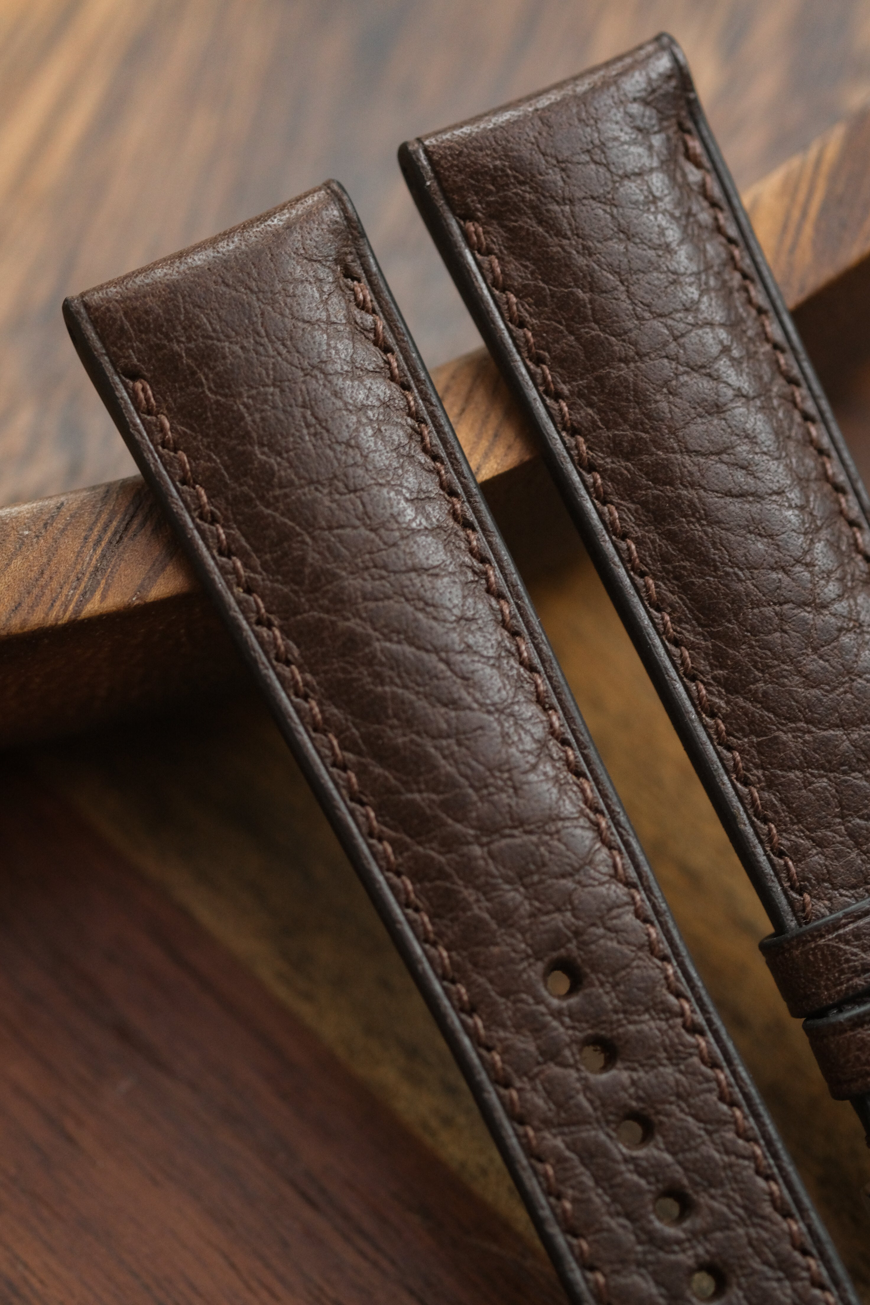 Dark Brown Minerva Box (Padded) Leather Strap - Artisan Straps