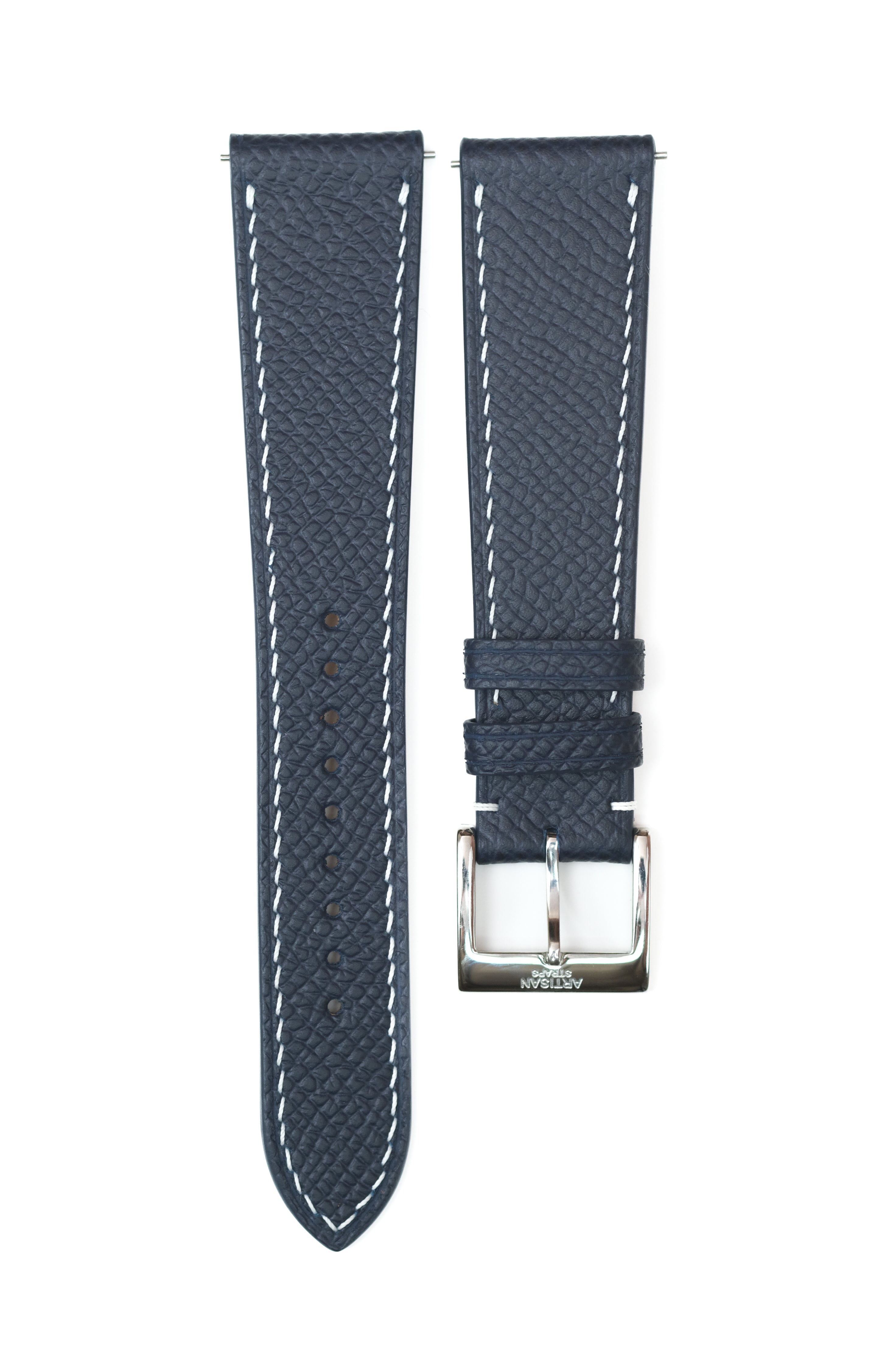 Correa de piel Epsom de color azul marino 