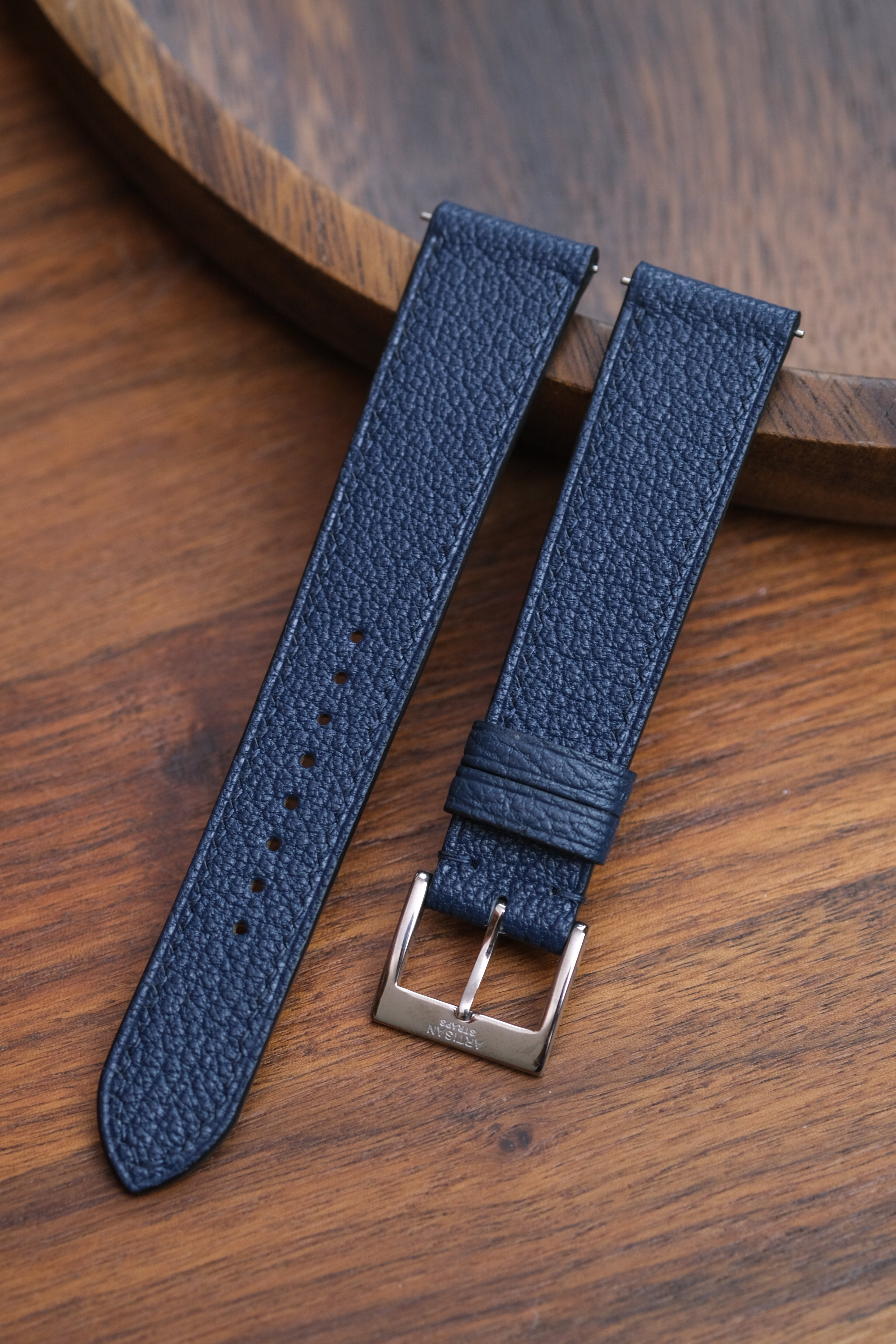 Navy Chèvre Leather Strap - Artisan Straps