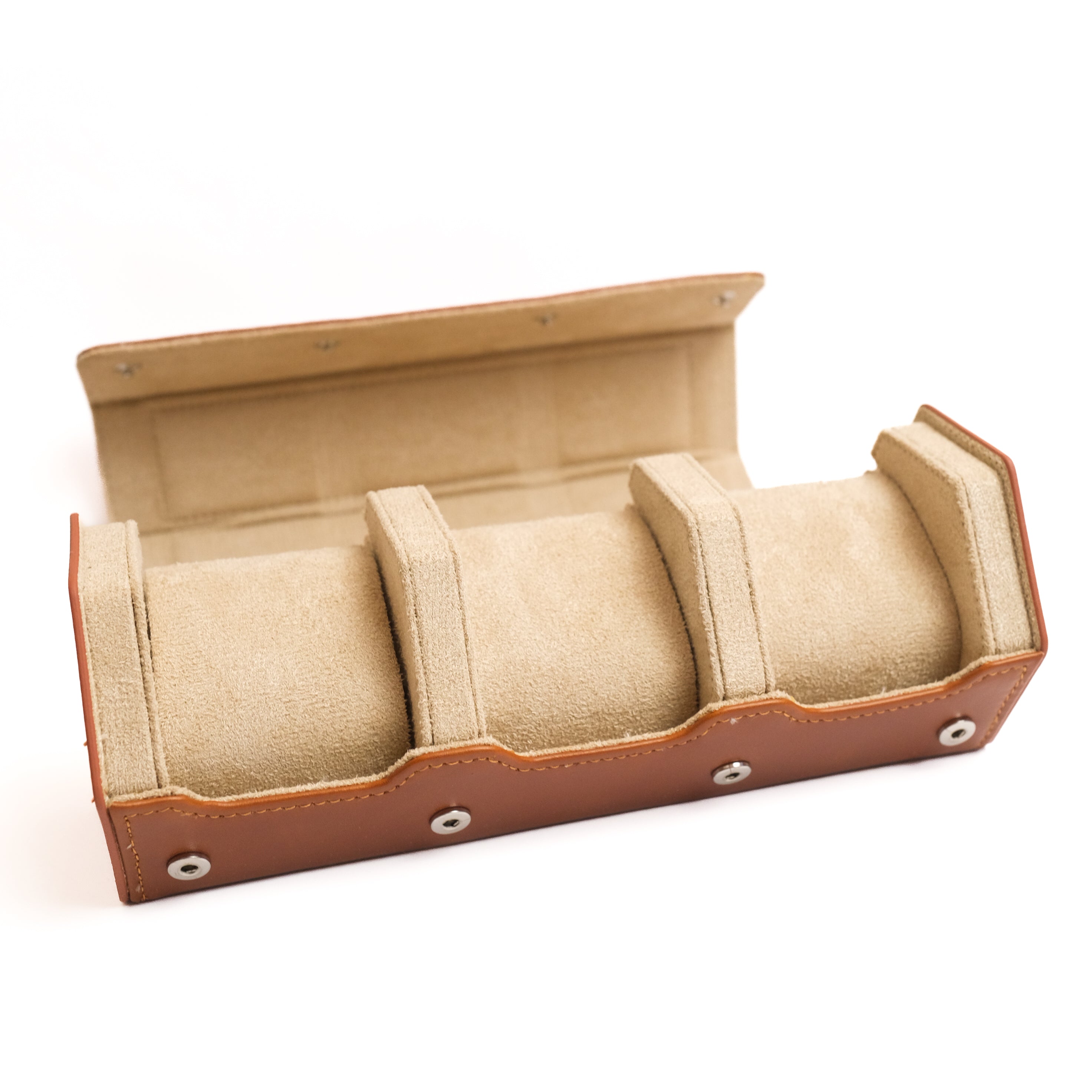 Hexad Trio - Cowhide Watch Case in Brown/Beige - Artisan Straps