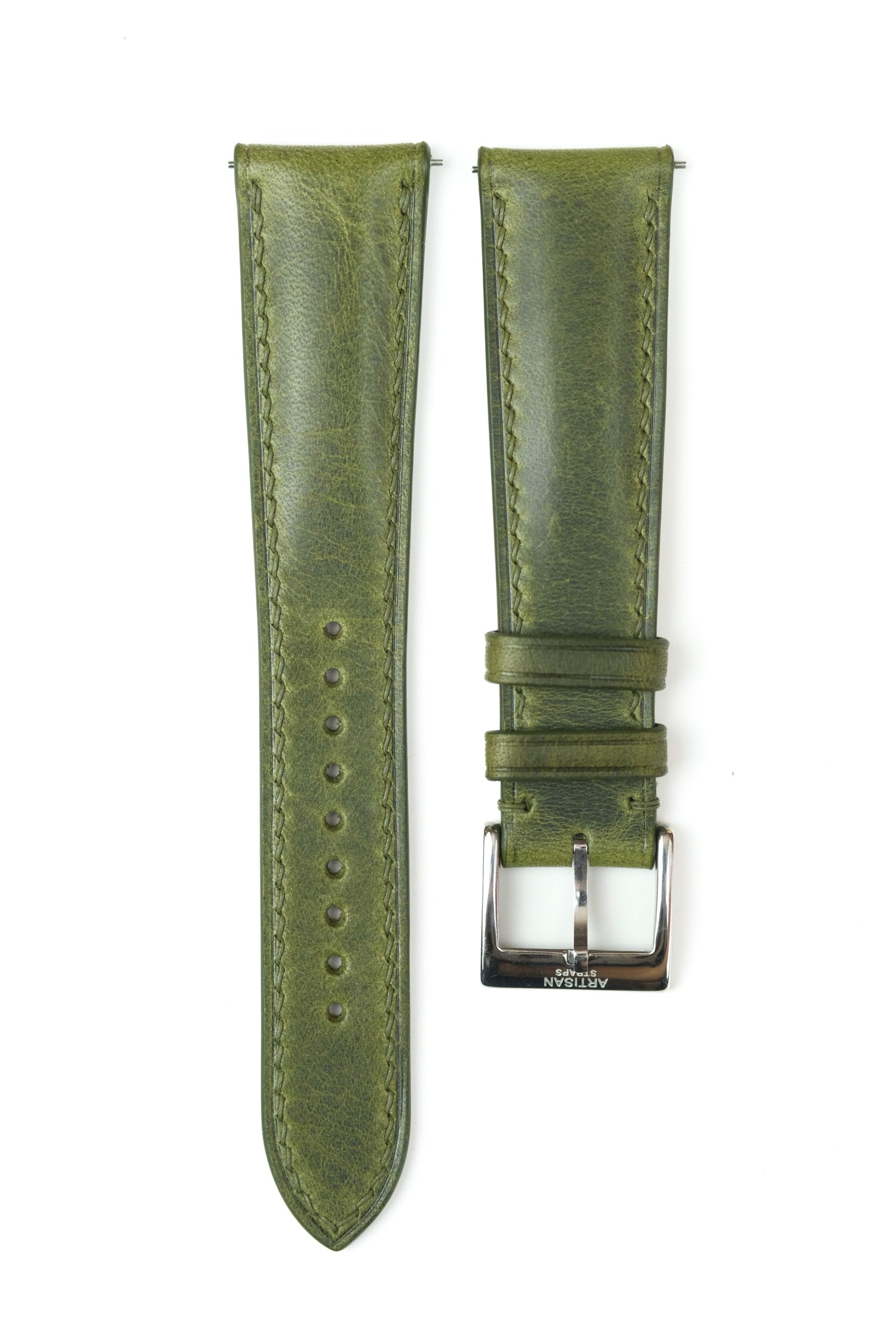 Olive Waxy (Padded) Leather Strap - Artisan Straps