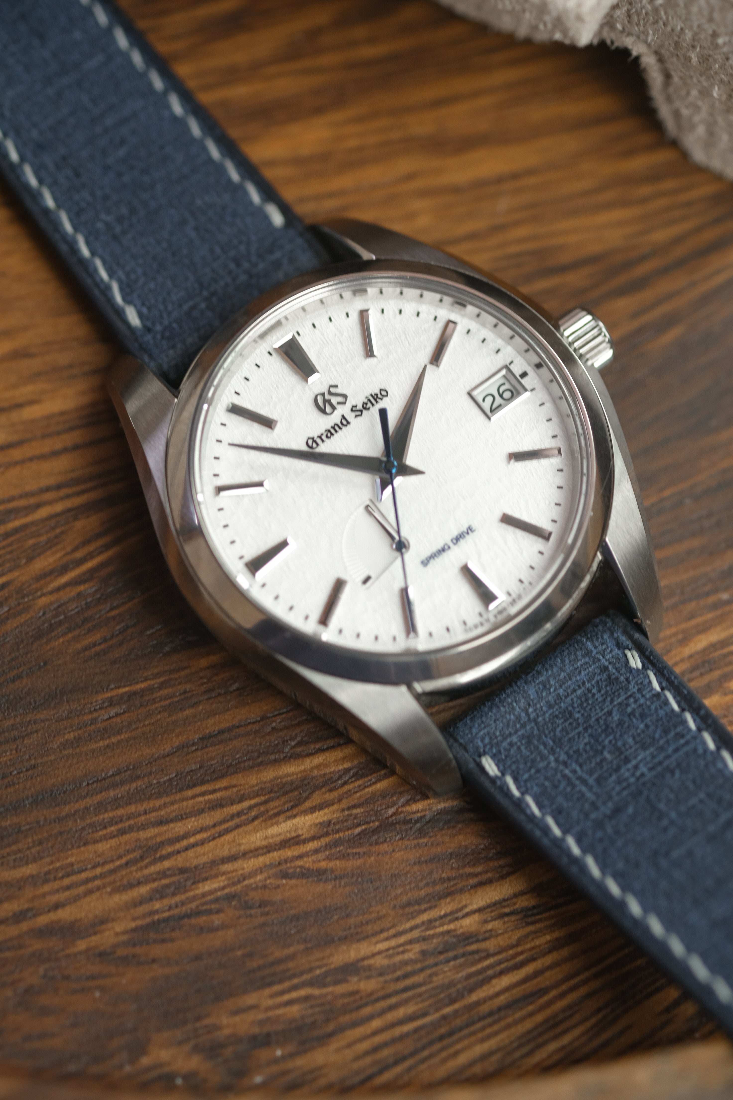 Navy Babele 'Linen' Leather Strap - Artisan Straps