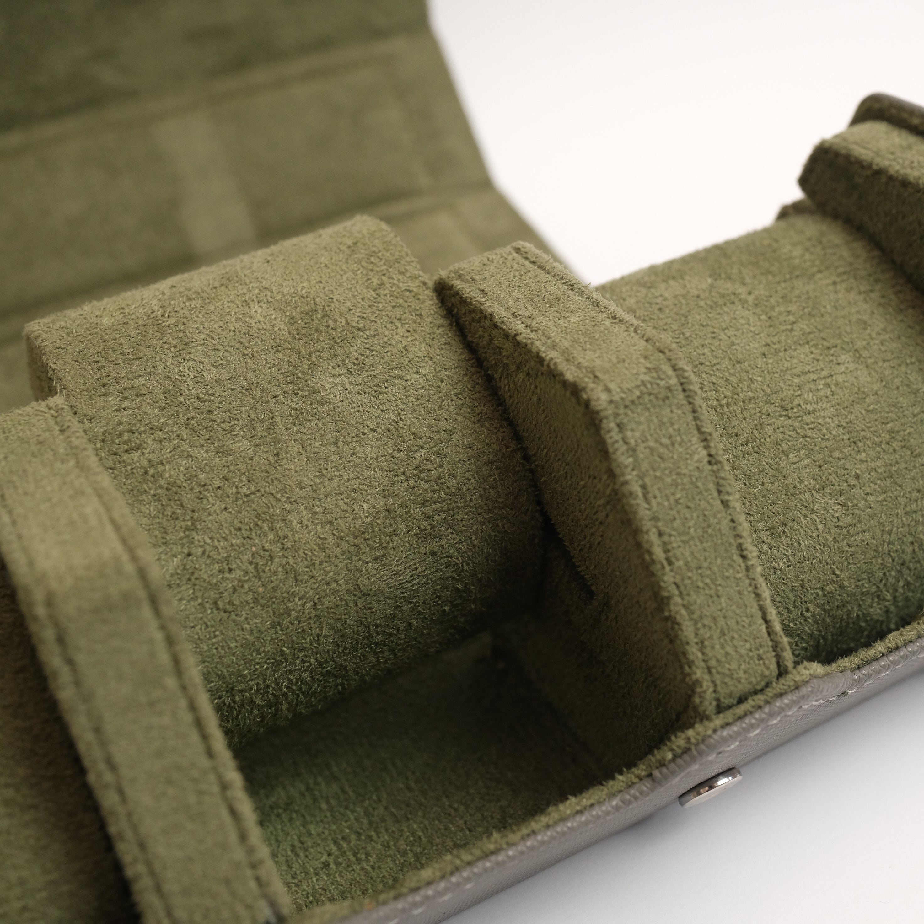 Hexad Trio - Saffiano Watch Case in Grey/Olive - Artisan Straps