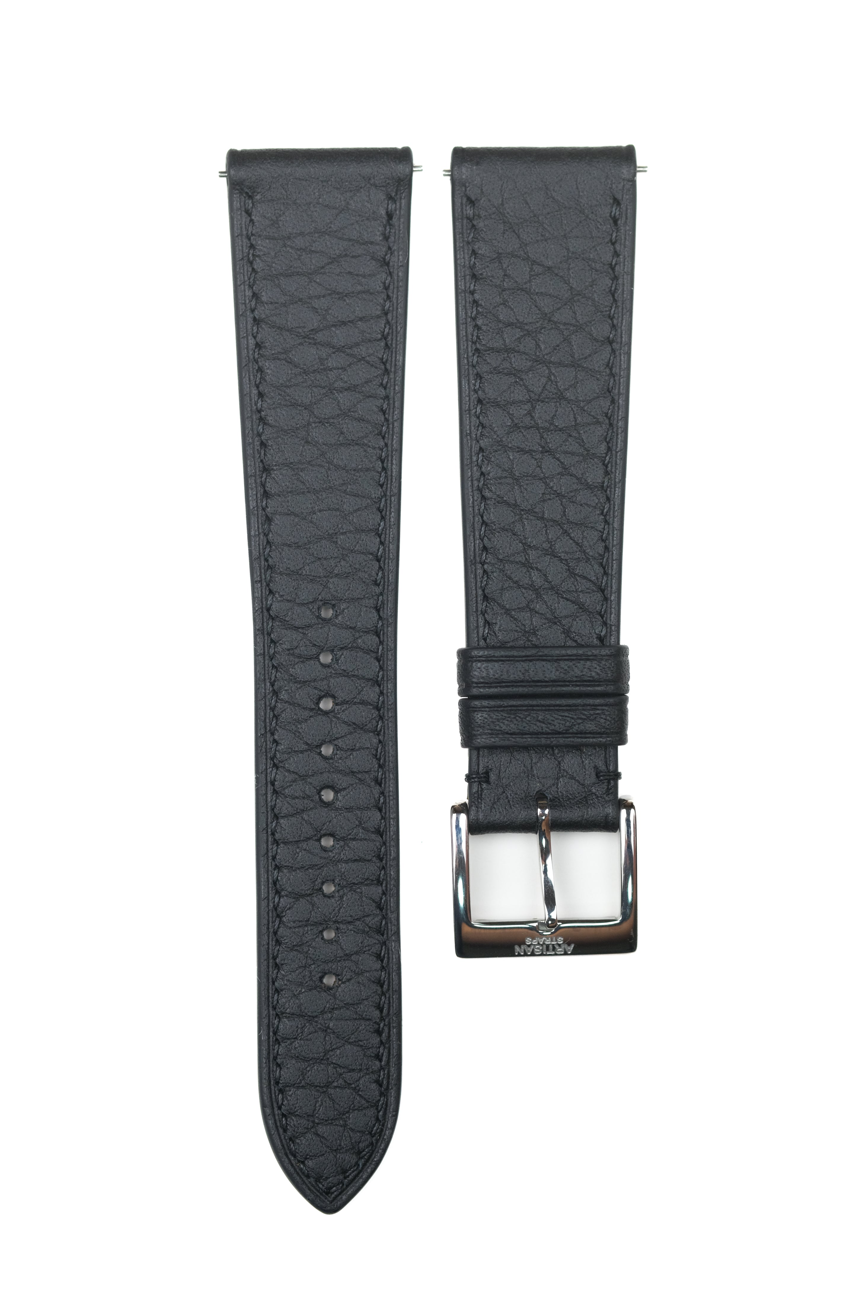 Black Shrunken Calf Leather Strap - Artisan Straps