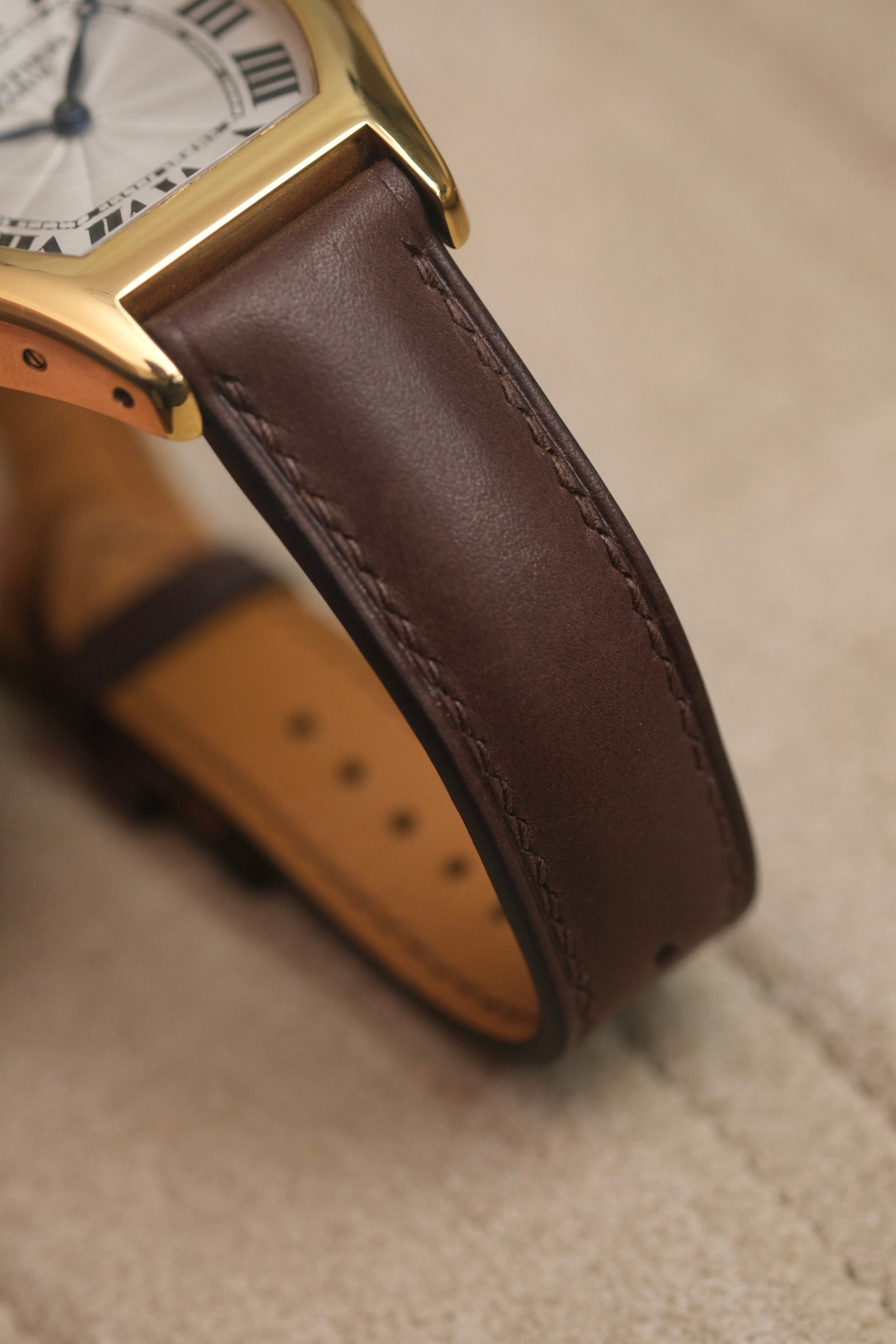 Dark Brown Barenia (Padded) Leather Strap