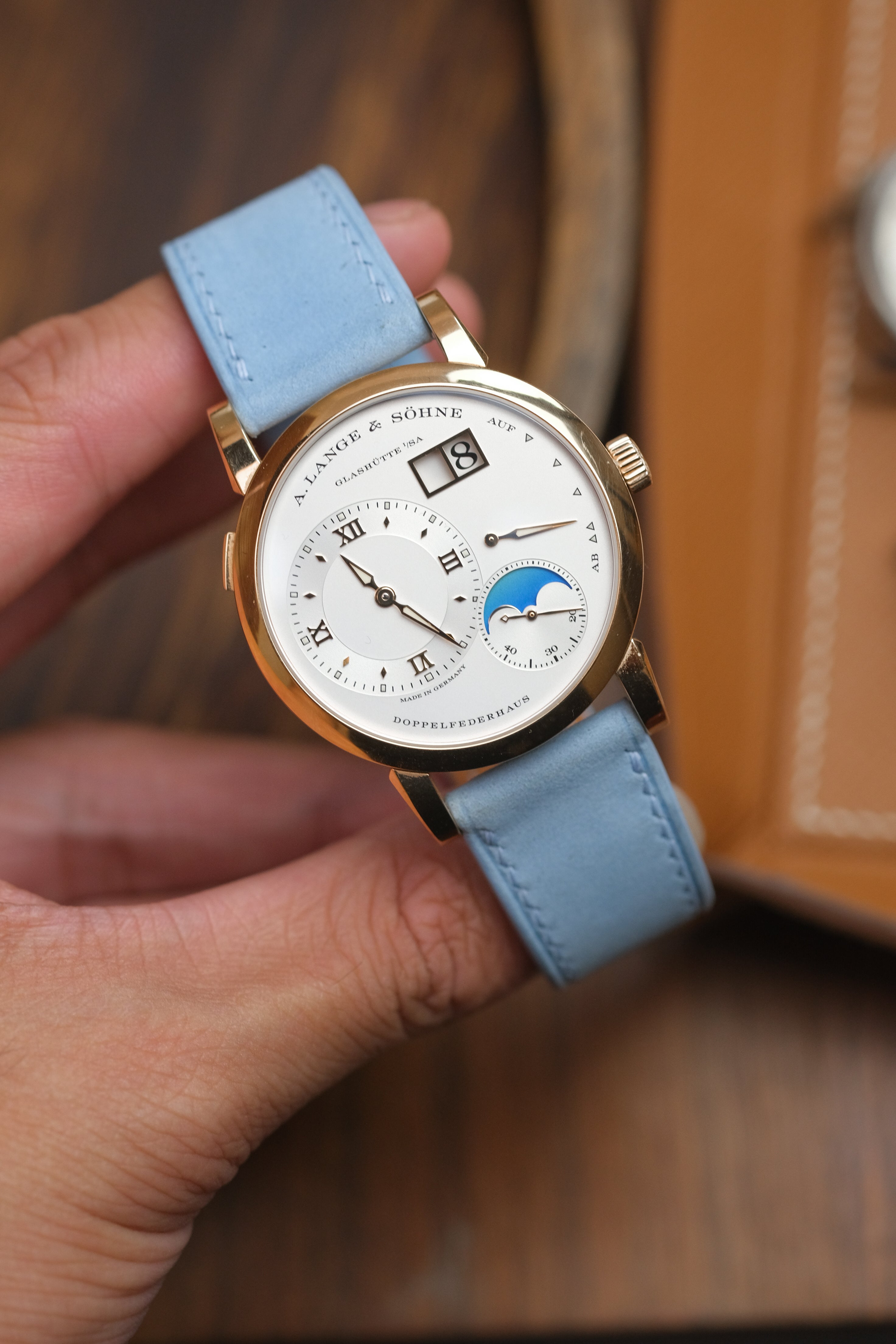 Baby Blue Nubuck Leather Strap - Artisan Straps
